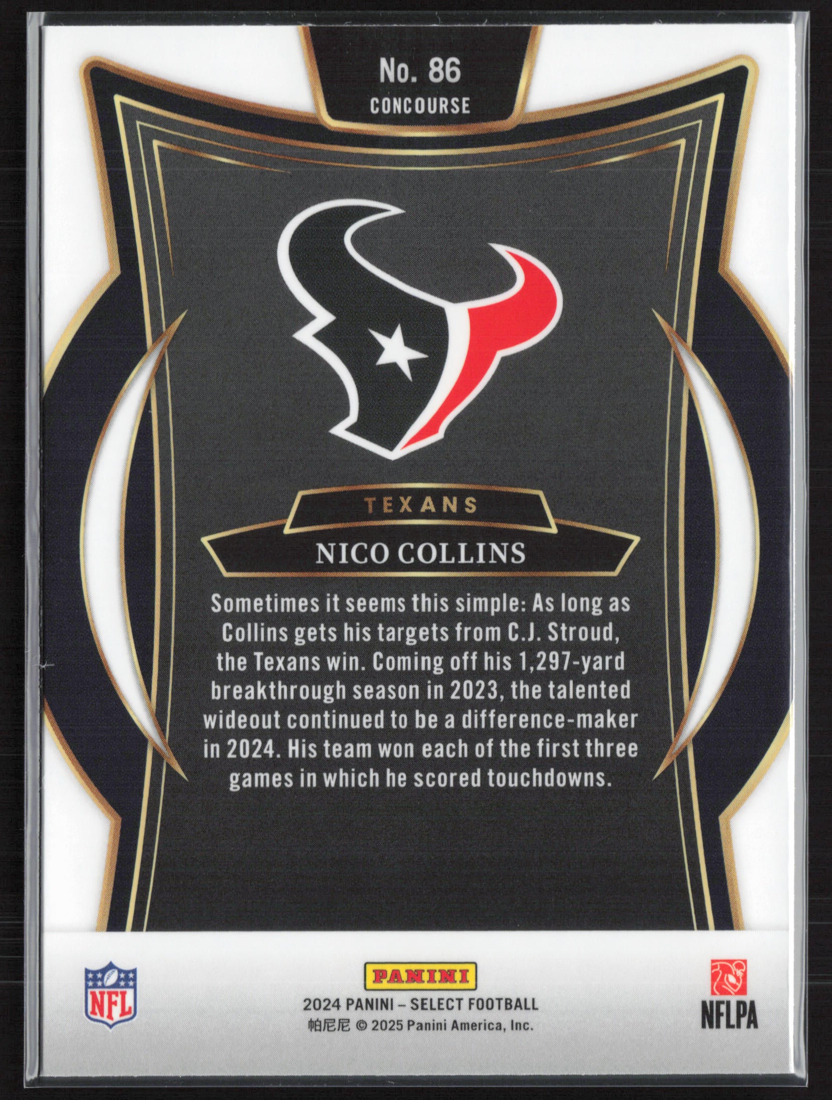 2024 Panini Select #86 Nico Collins