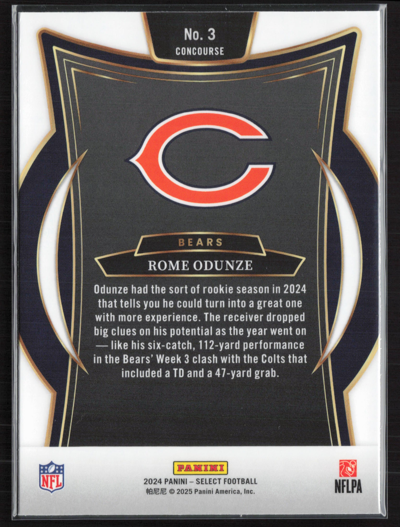 2024 Panini Select #3 Rome Odunze