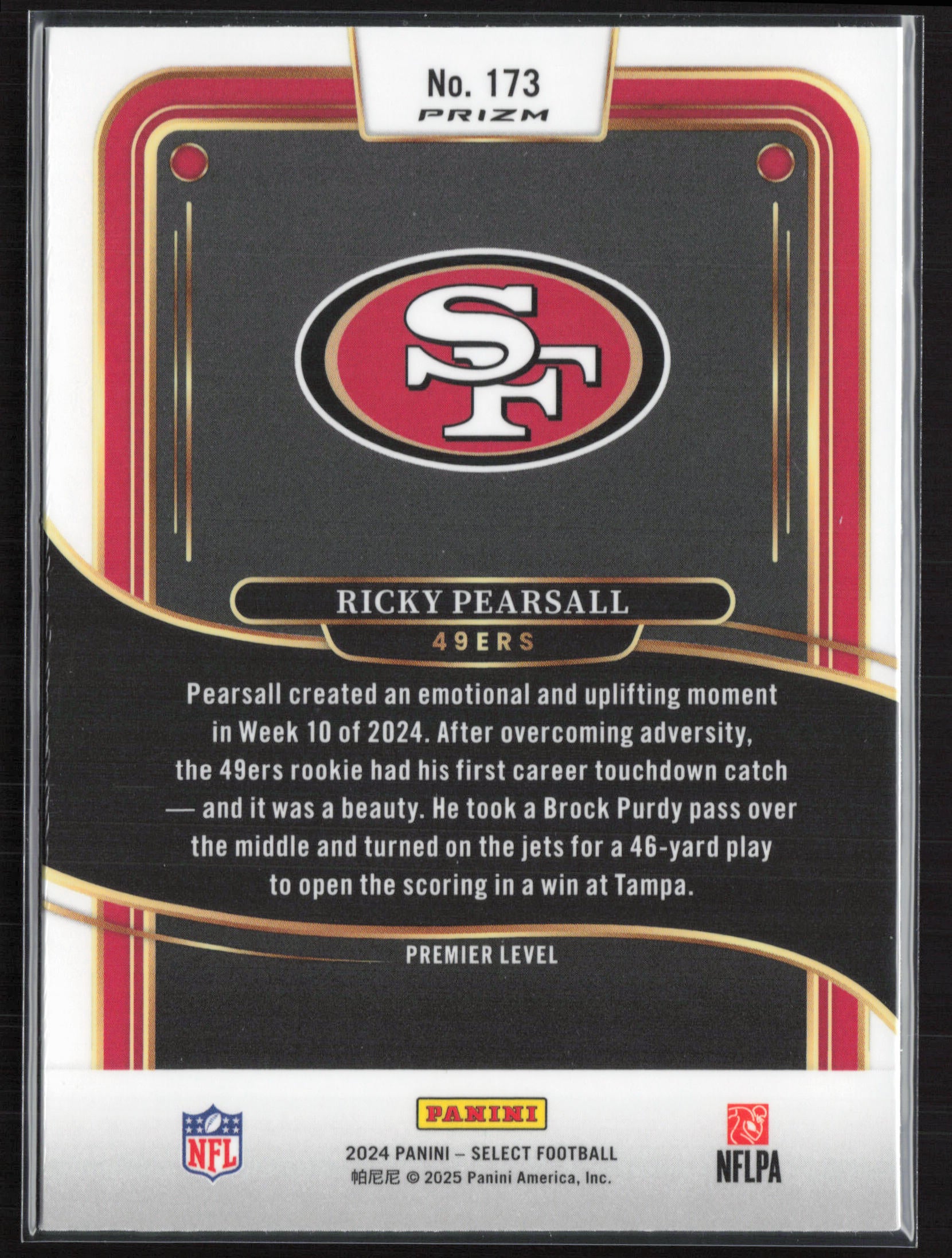 2024 Panini Select #173 Ricky Pearsall Black & Green Prizm Shock