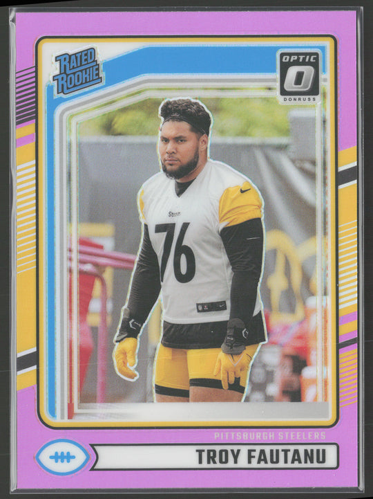 2024 Donruss #360 Troy Fautanu Optic Rated Rookies Preview Pink