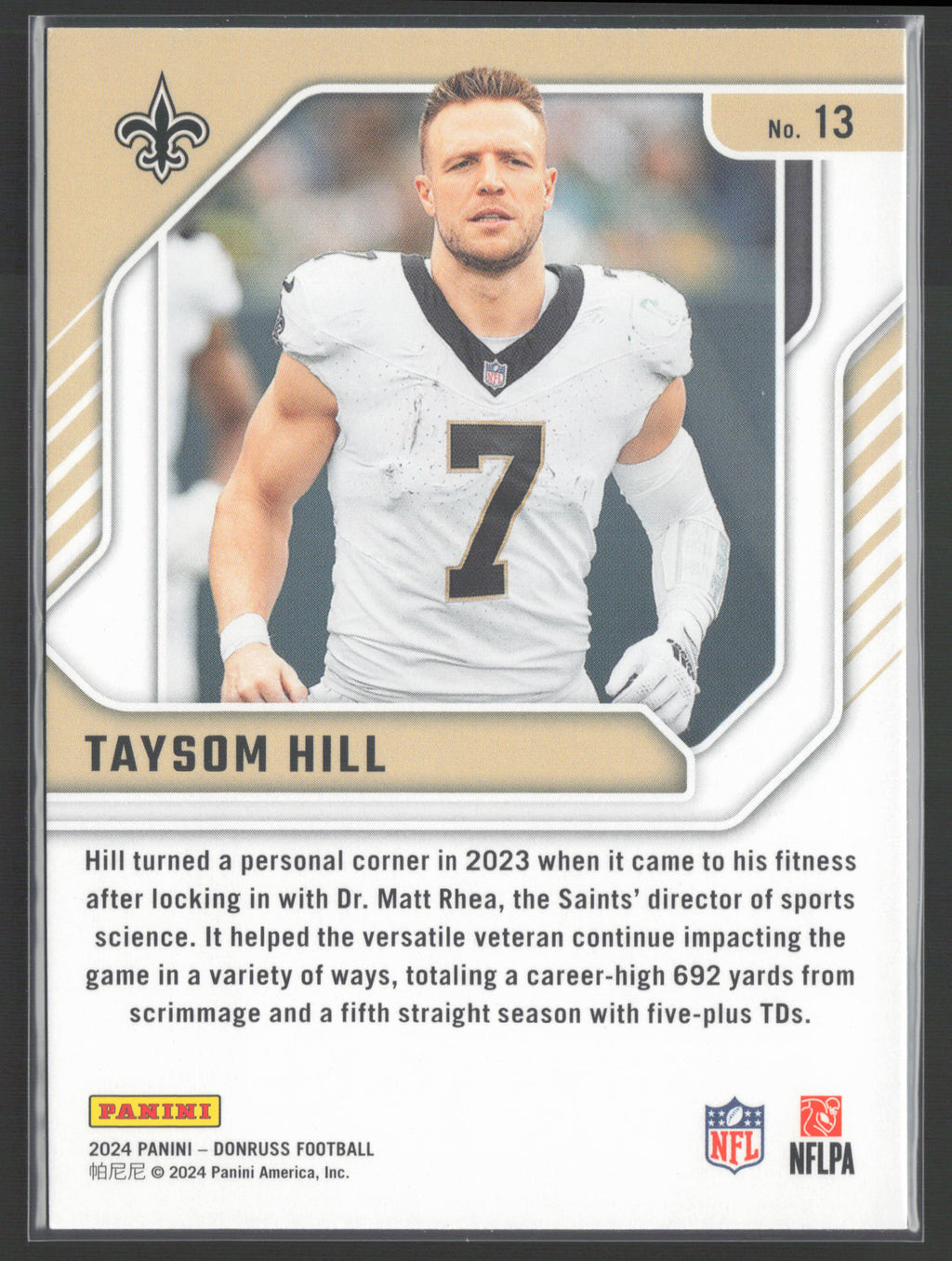 2024 Donruss #13 Taysom Hill The Elite Series