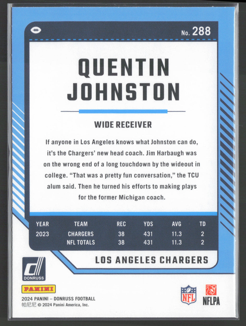 2024 Donruss #288 Quentin Johnston