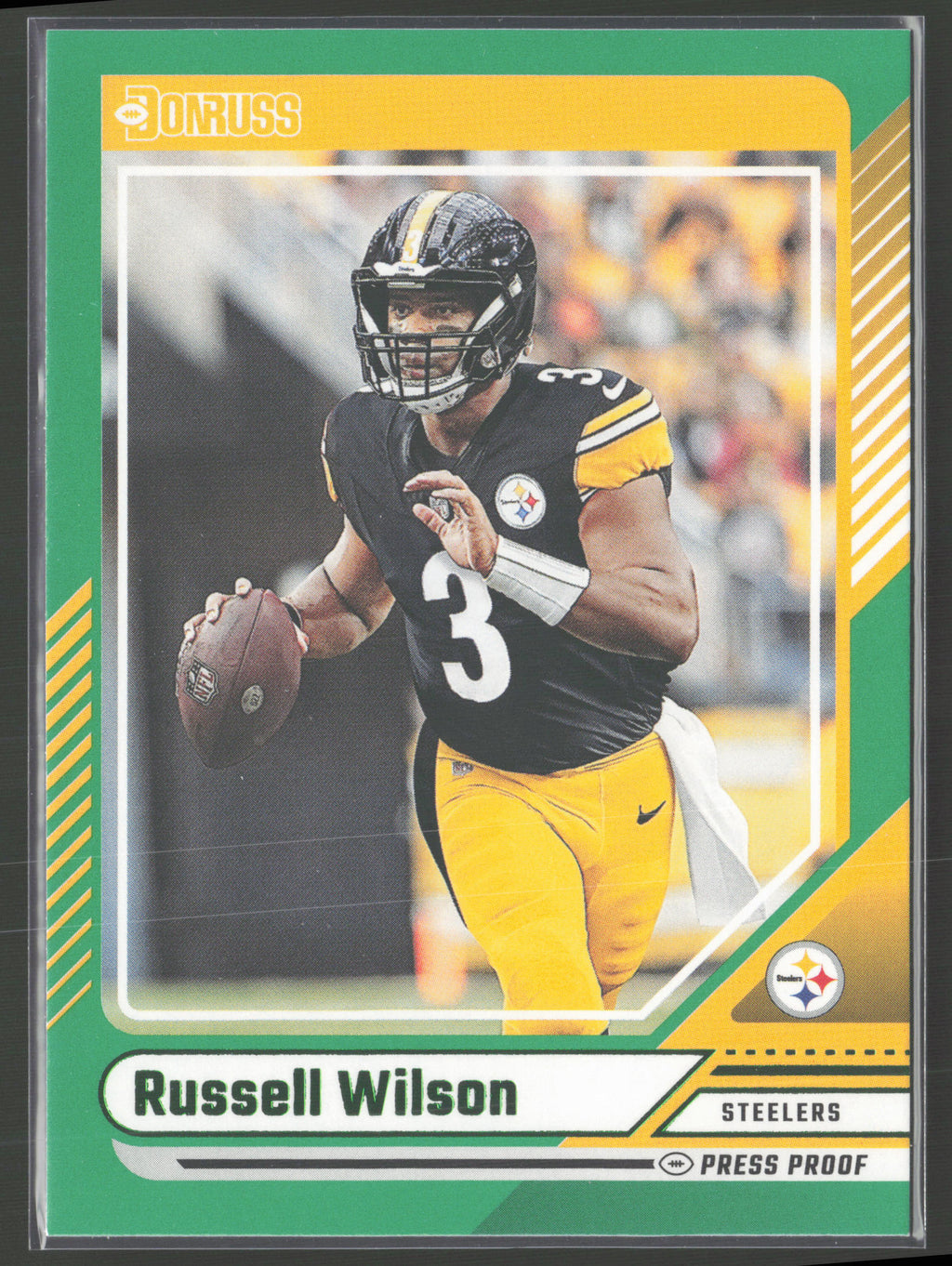 2024 Donruss #160 Russell Wilson Press Proof Green