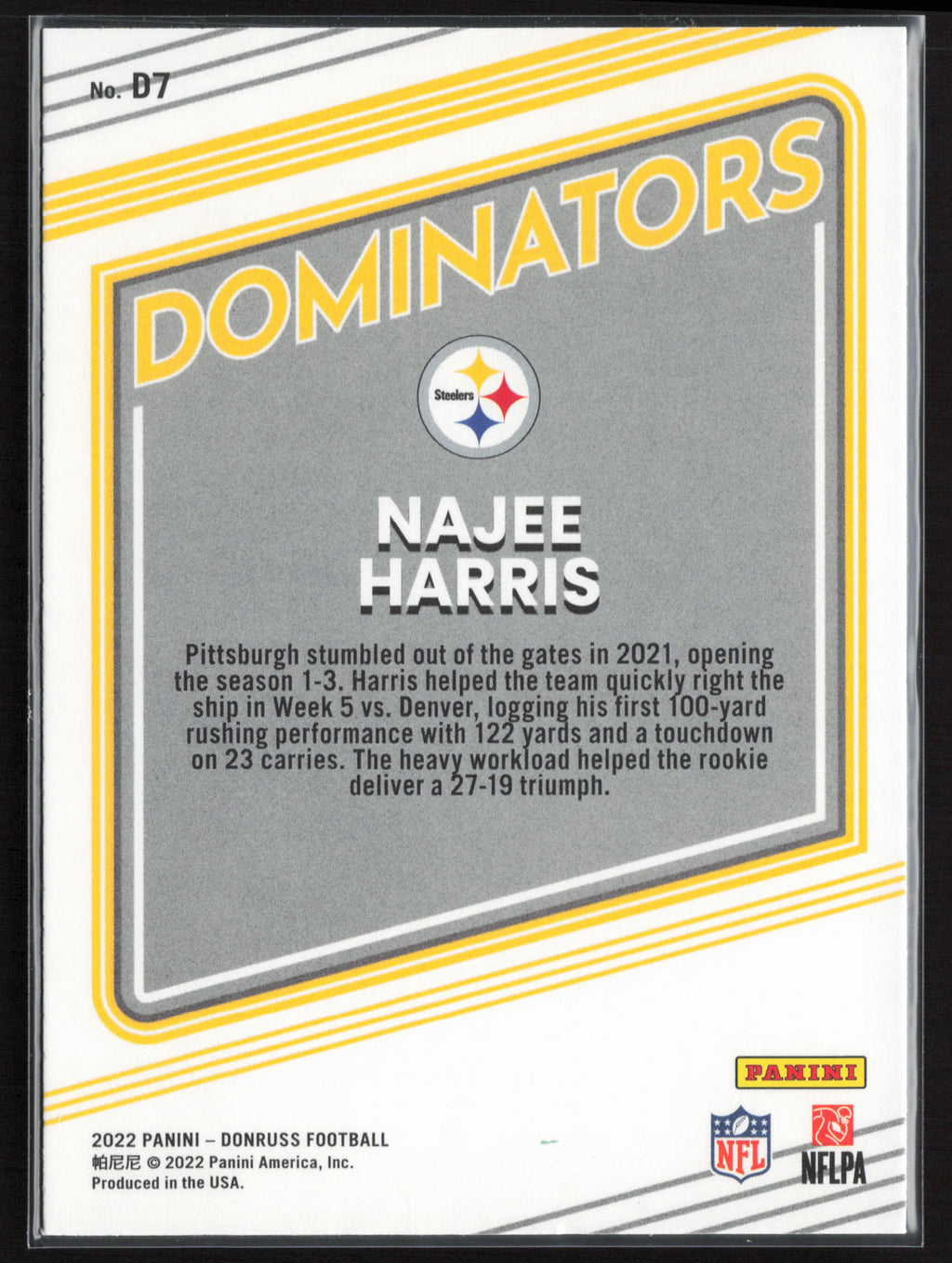 2022 Donruss #D7 Najee Harris Dominators