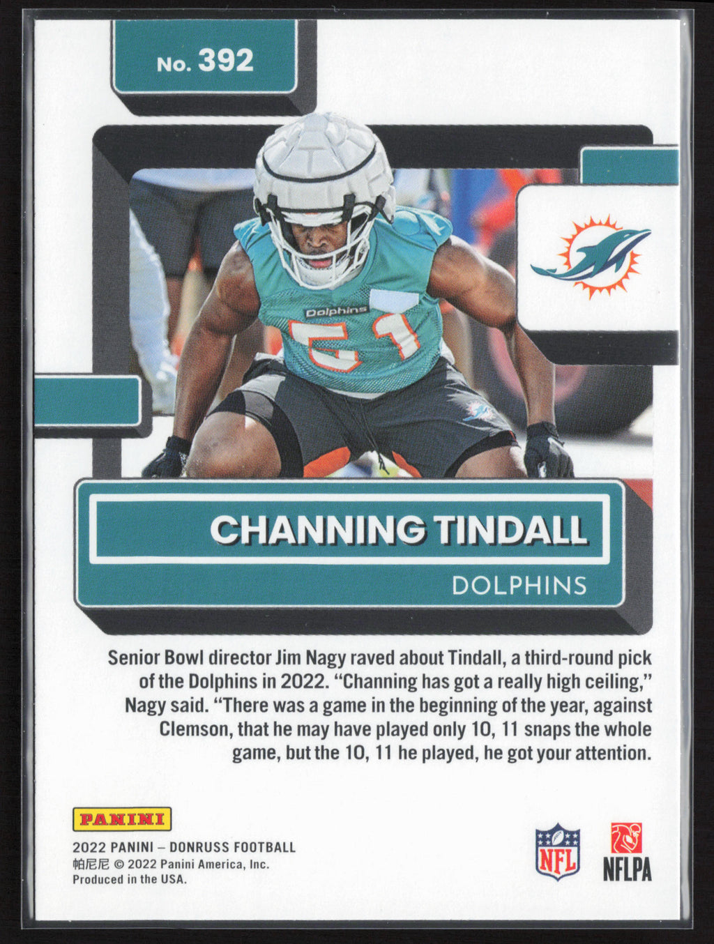 2022 Donruss #392 Channing Tindall