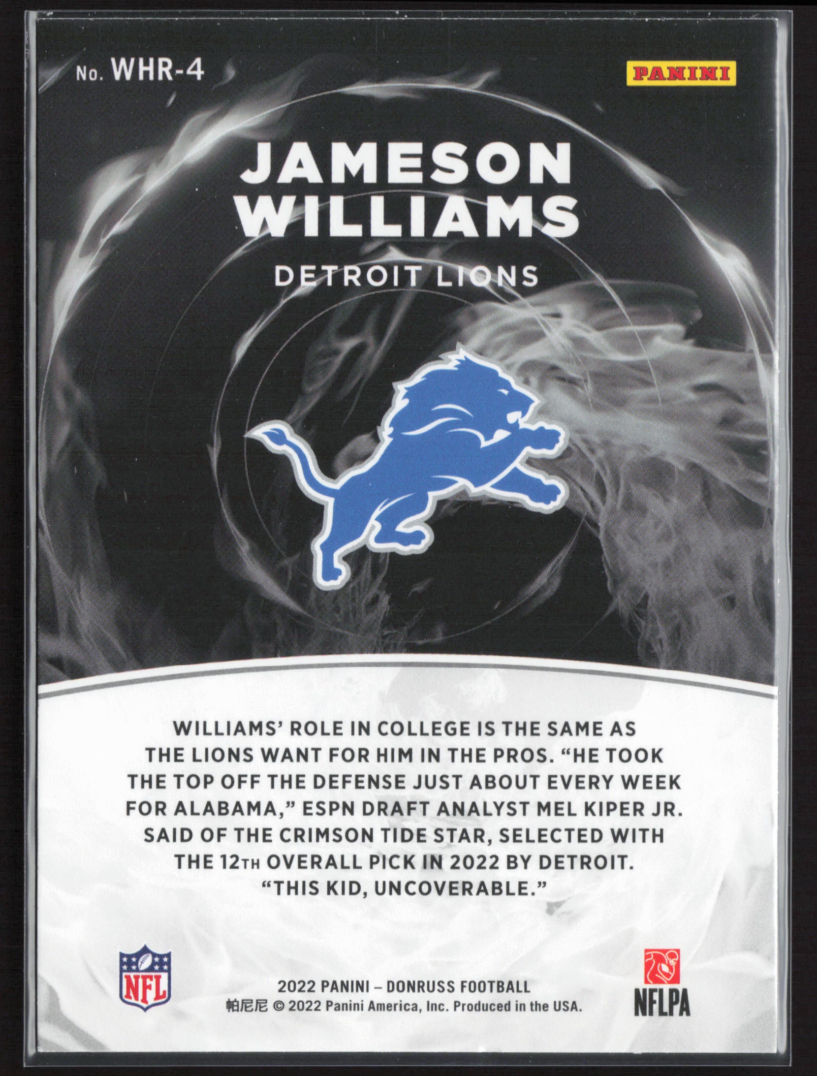 2022 Donruss #WHR-4 Jameson Williams White Hot Rookies