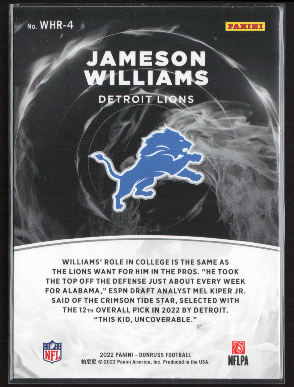 2022 Donruss #WHR-4 Jameson Williams White Hot Rookies