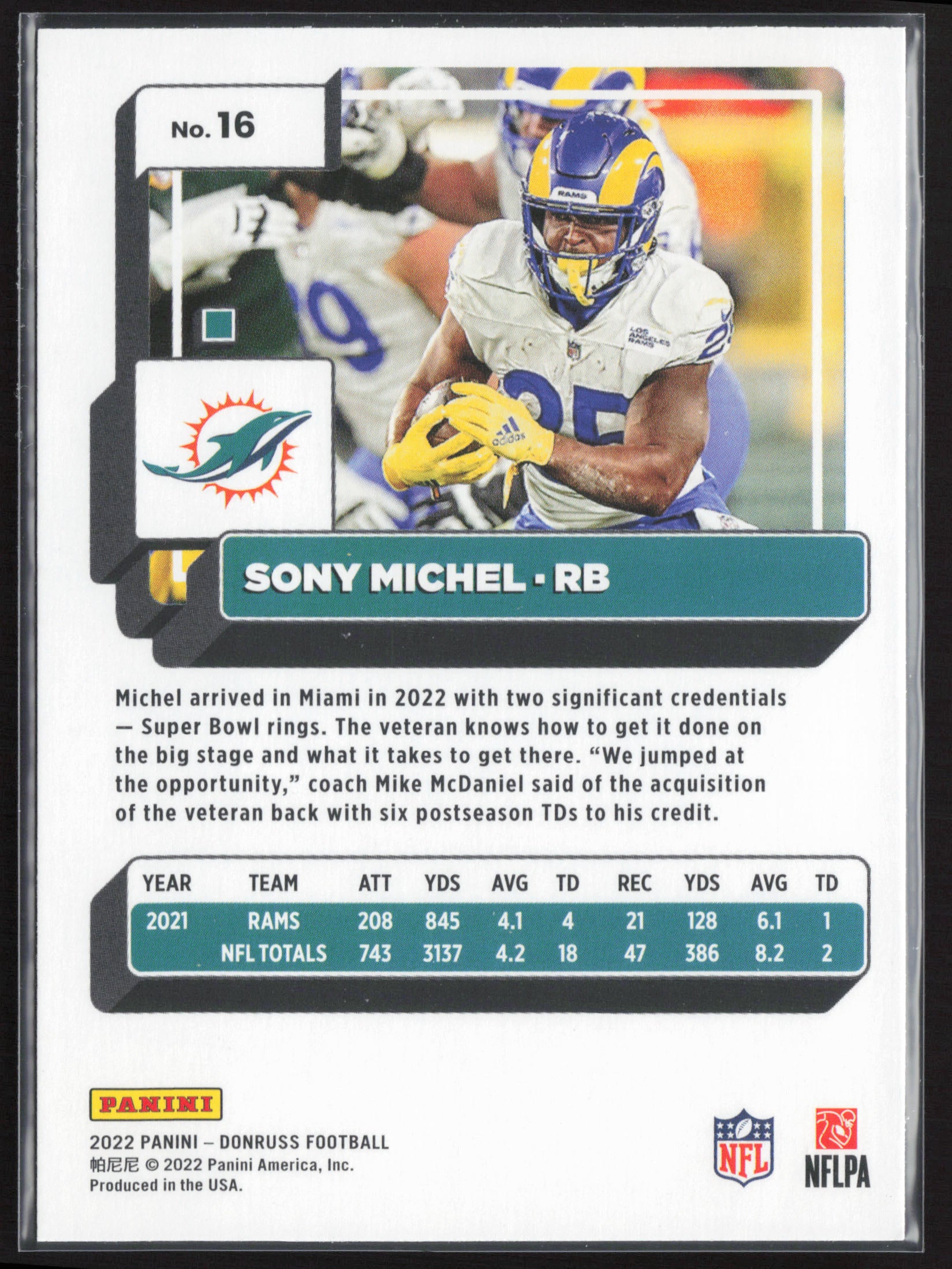 2022 Donruss #16 Sony Michel