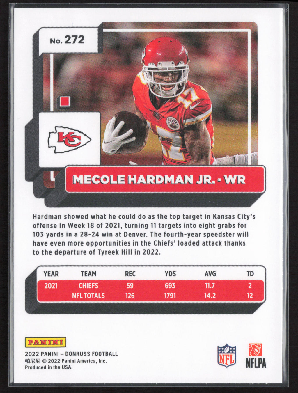 2022 Donruss #272 Mecole Hardman Jr.