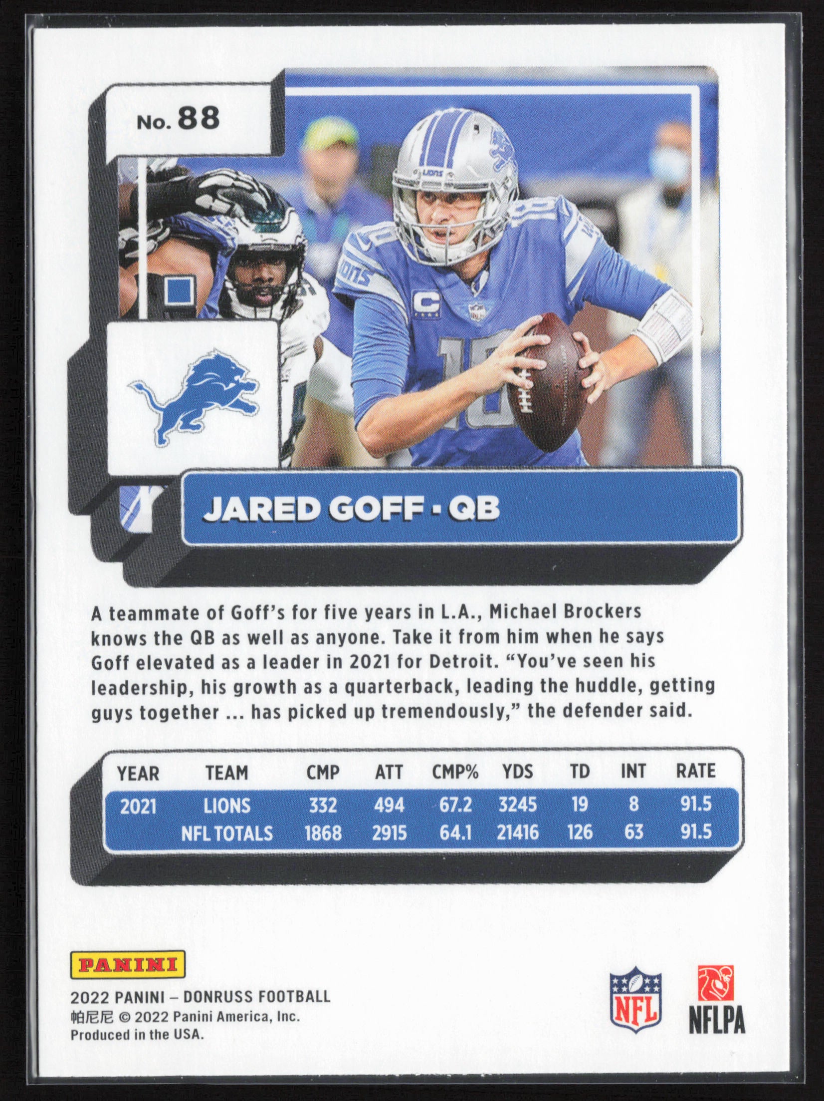 2022 Donruss #88 Jared Goff