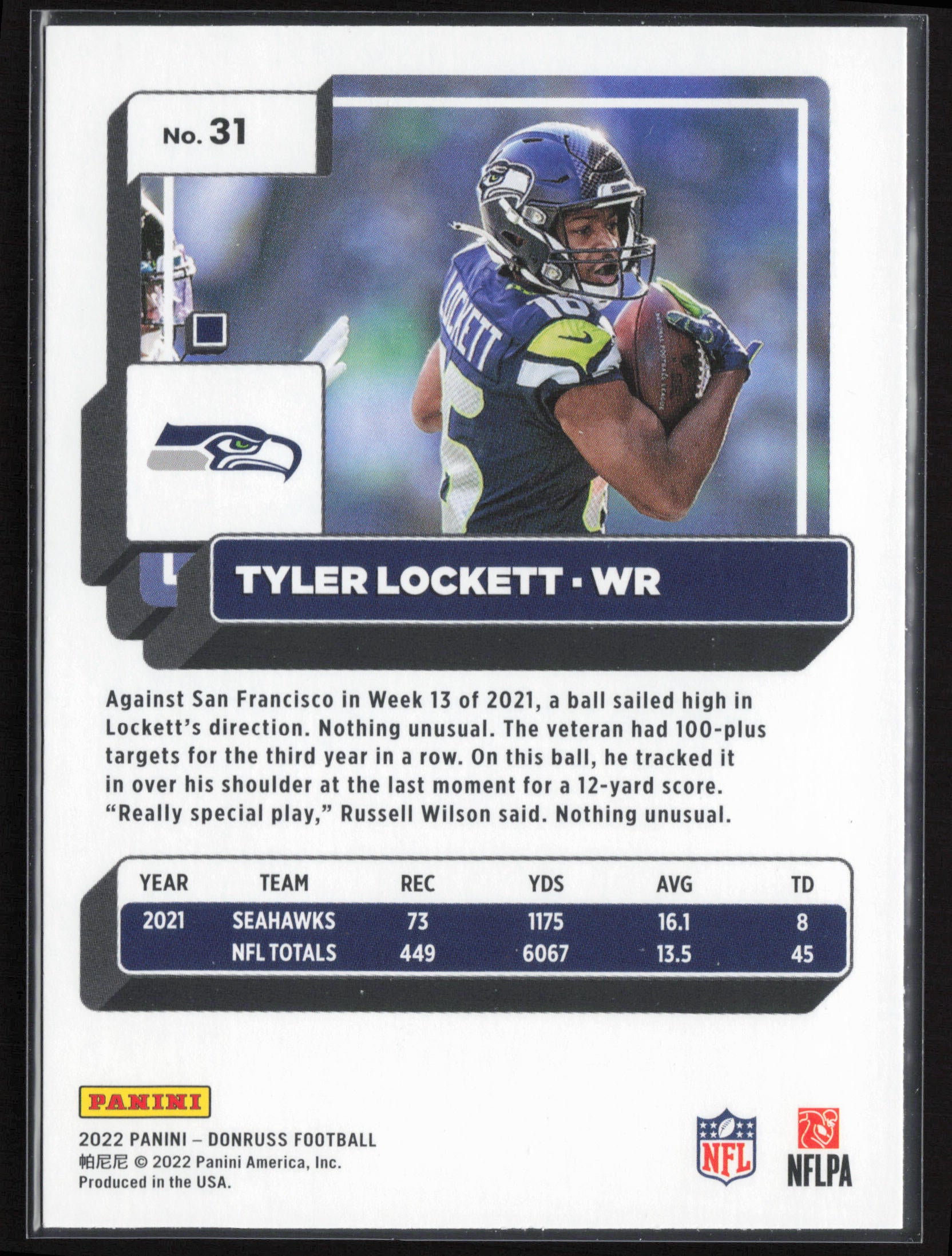 2022 Donruss #31 Tyler Lockett