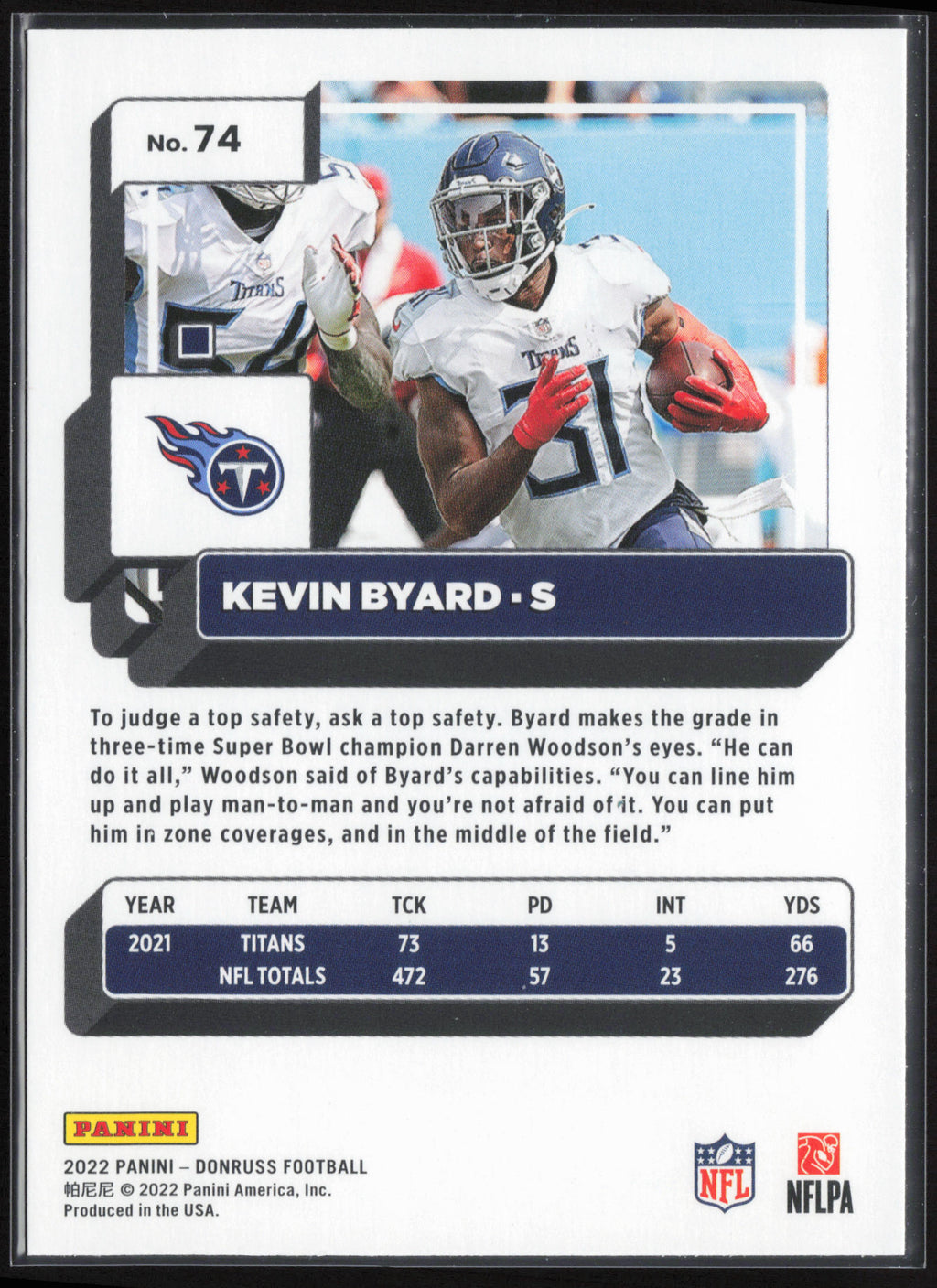 2022 Donruss #74 Kevin Byard