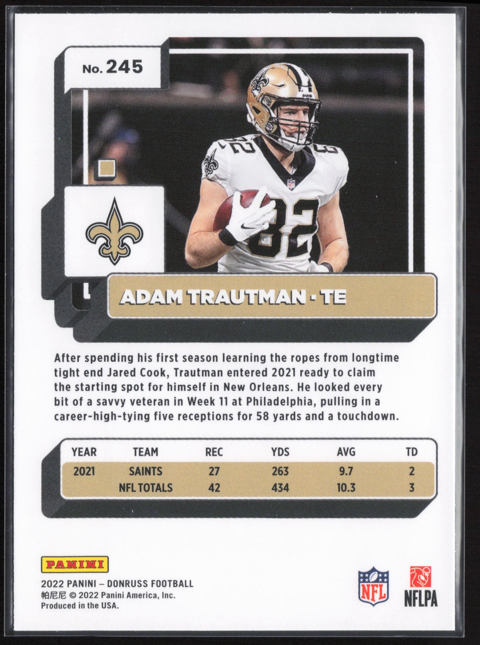 2022 Donruss #245 Adam Trautman