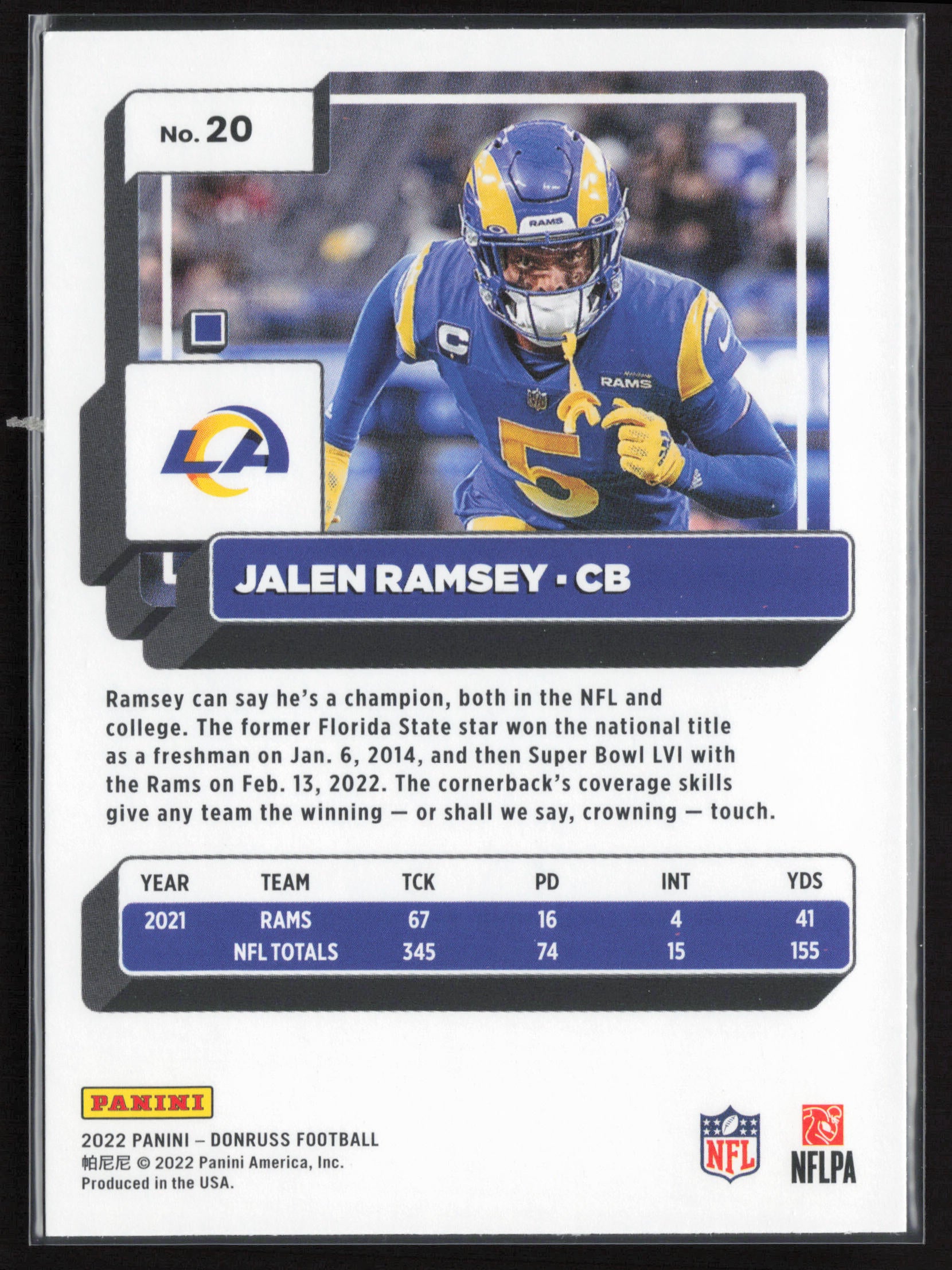 2022 Donruss #20 Jalen Ramsey