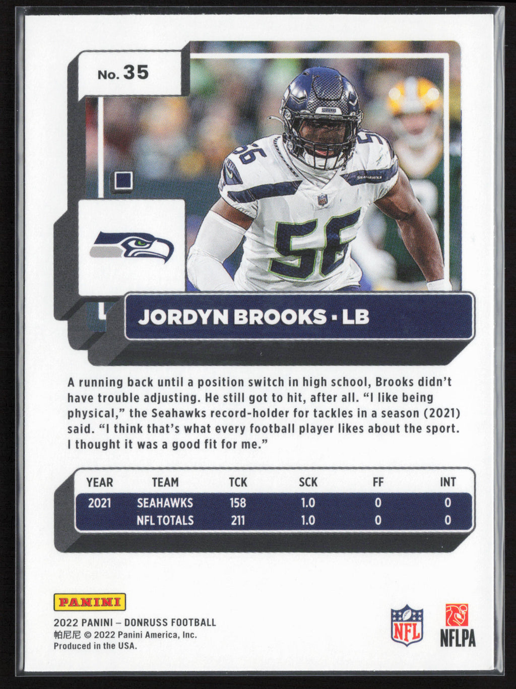 2022 Donruss #35 Jordyn Brooks