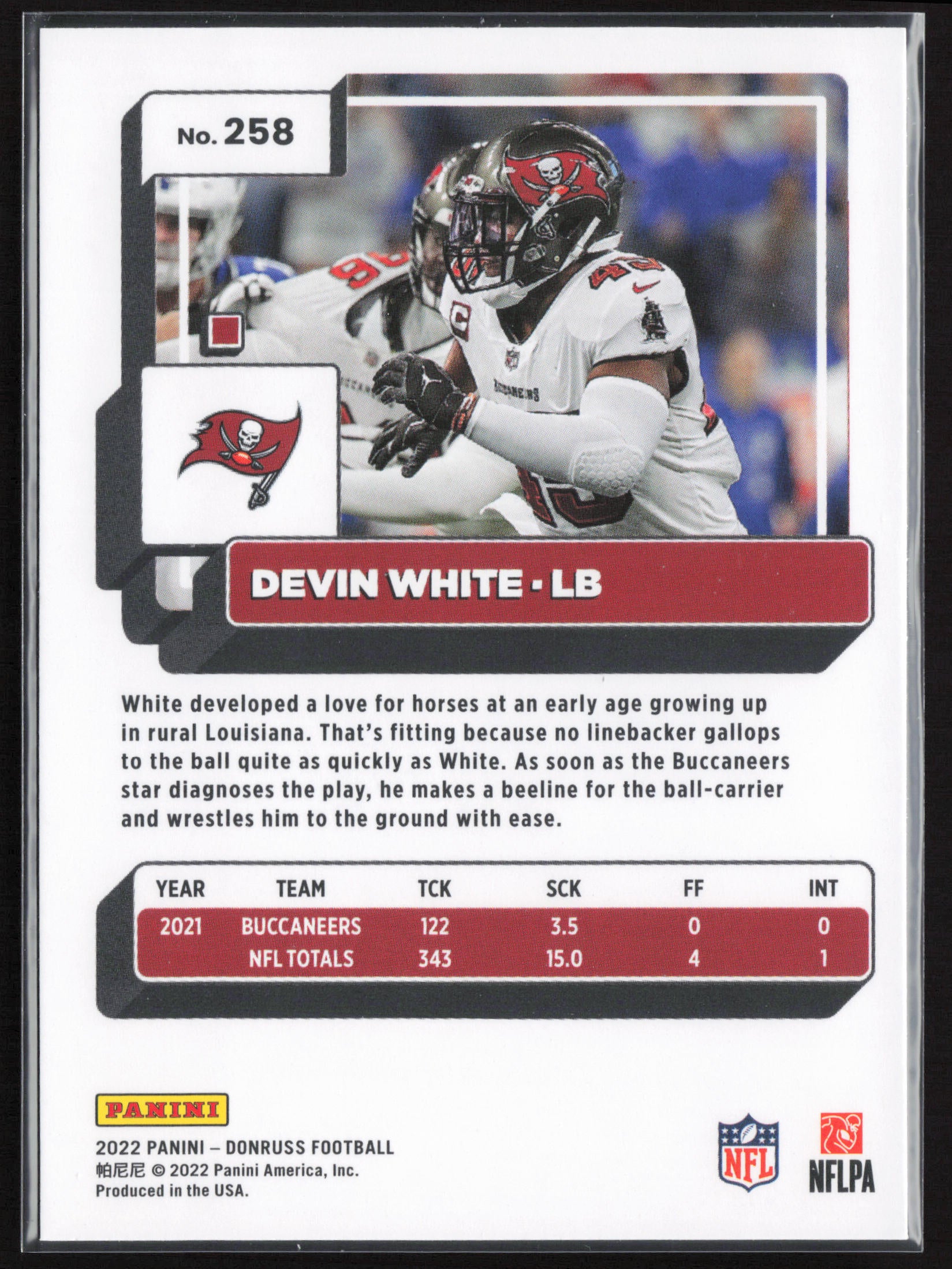 2022 Donruss #258 Devin White