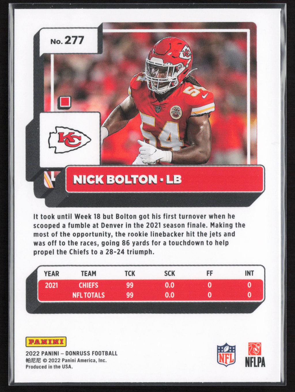 2022 Donruss #277 Nick Bolton