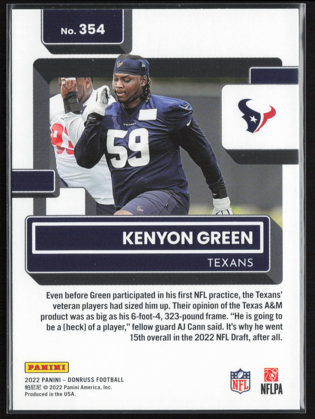2022 Donruss #354 Kenyon Green