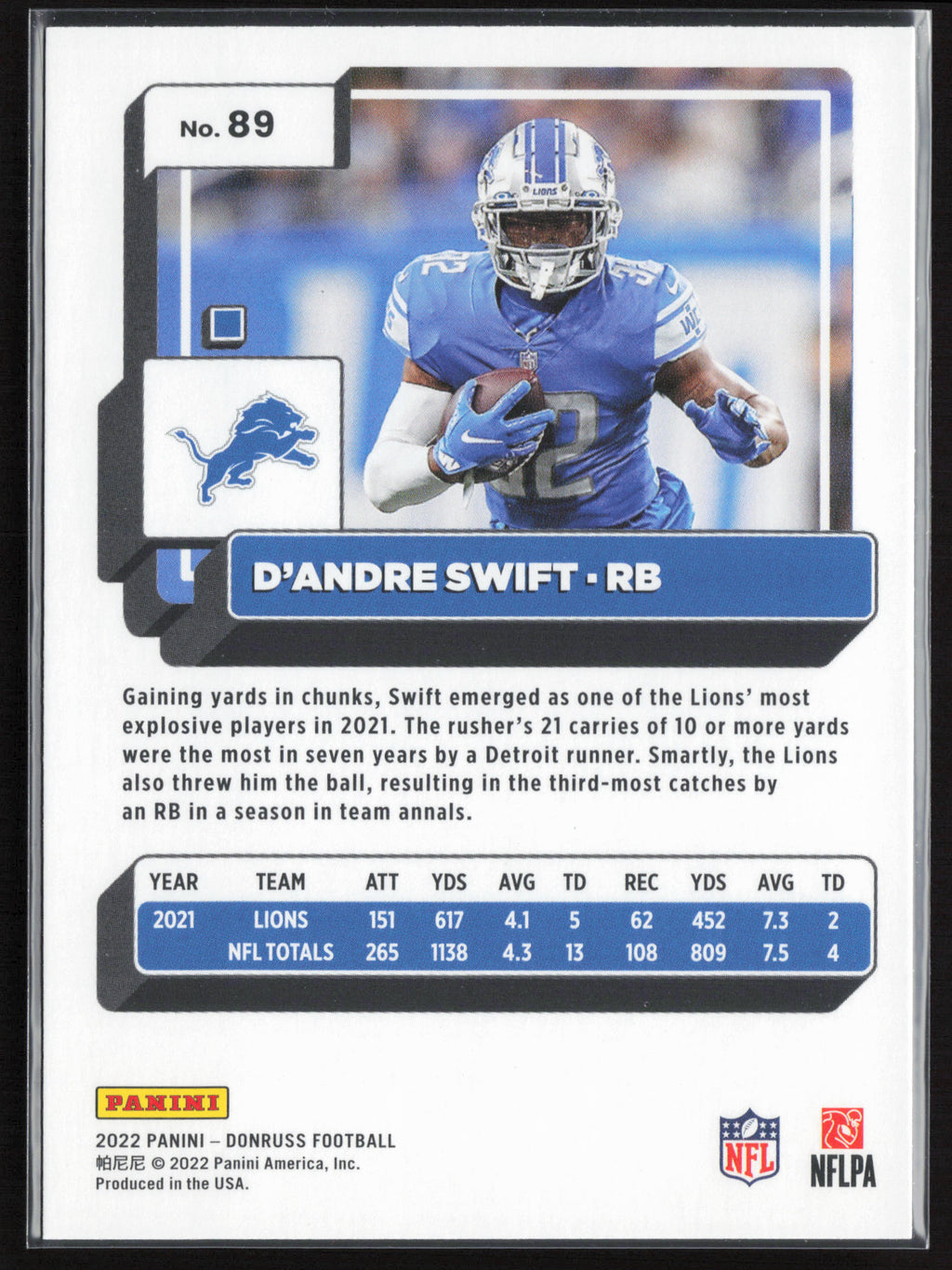 2022 Donruss #89 D'Andre Swift