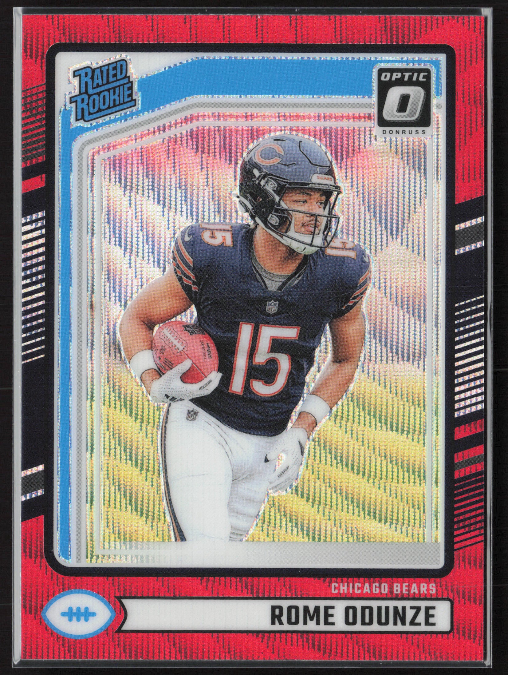 2024 Donruss #309 Rome Odunze Optic Rated Rookies Preview Red Wave