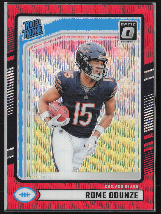 2024 Donruss #309 Rome Odunze Optic Rated Rookies Preview Red Wave