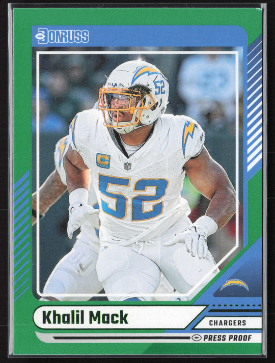 2024 Donruss #9 Khalil Mack Press Proof Green