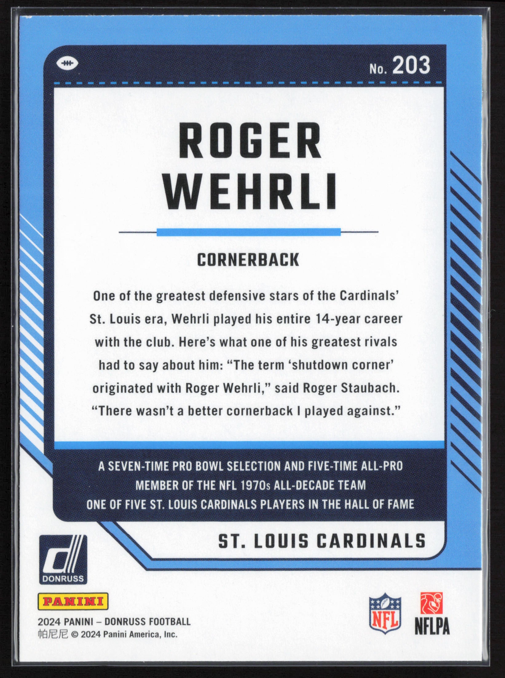 2024 Donruss #203 Roger Wehrli