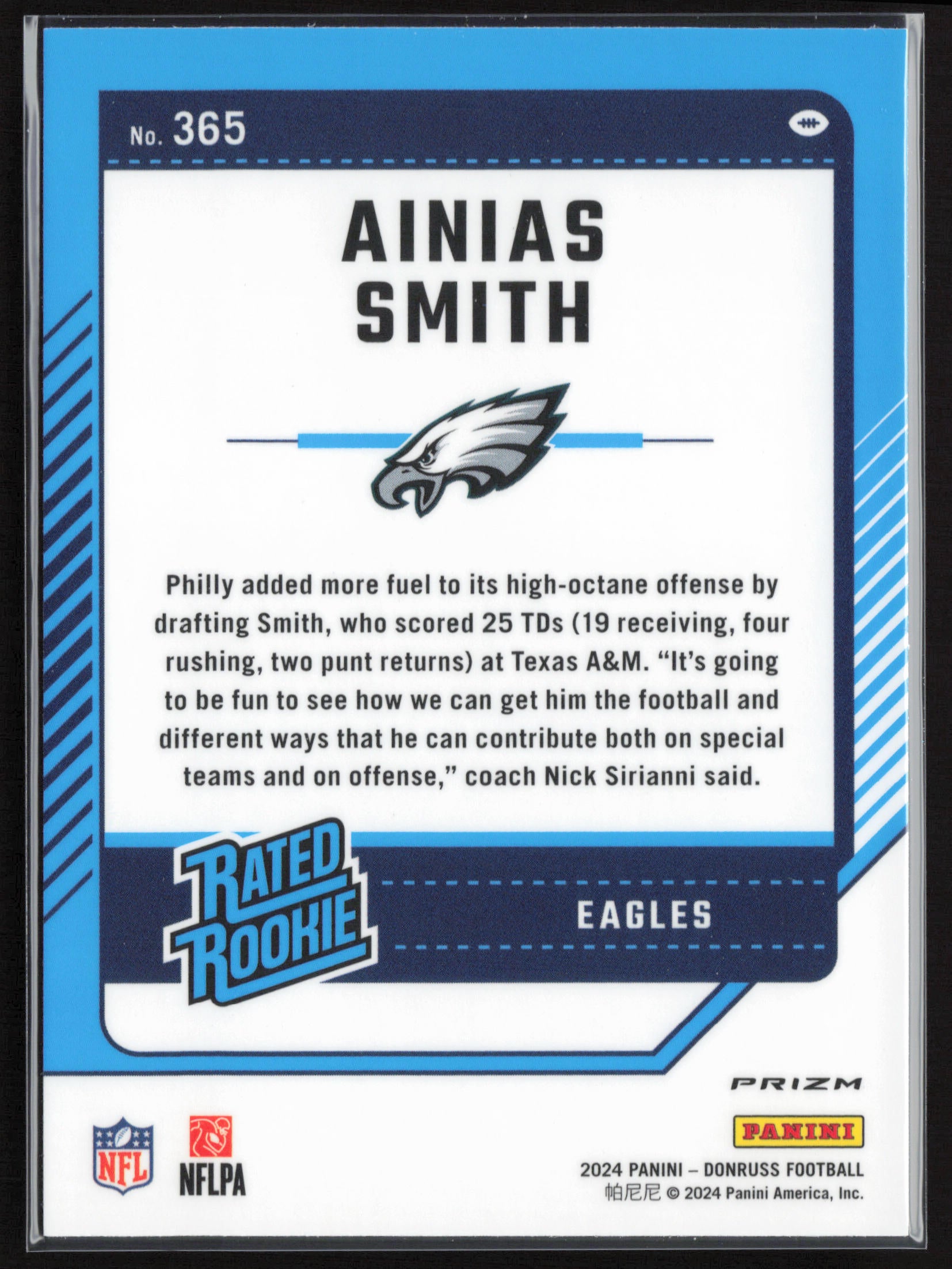 2024 Donruss #365 Ainias Smith Optic Rated Rookies Preview Red Wave