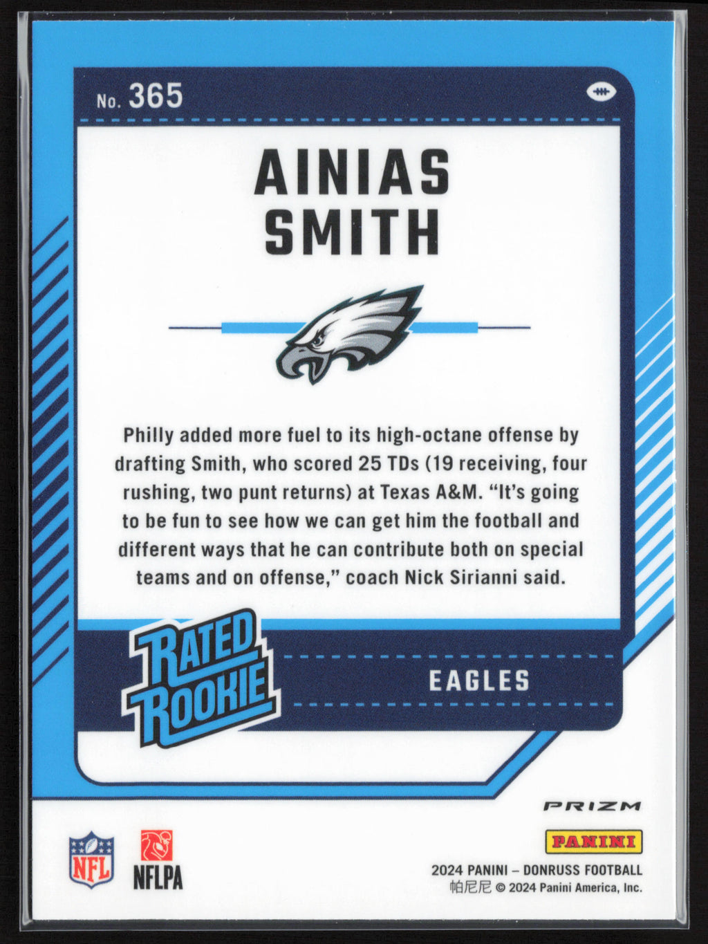 2024 Donruss #365 Ainias Smith Optic Rated Rookies Preview Red Wave