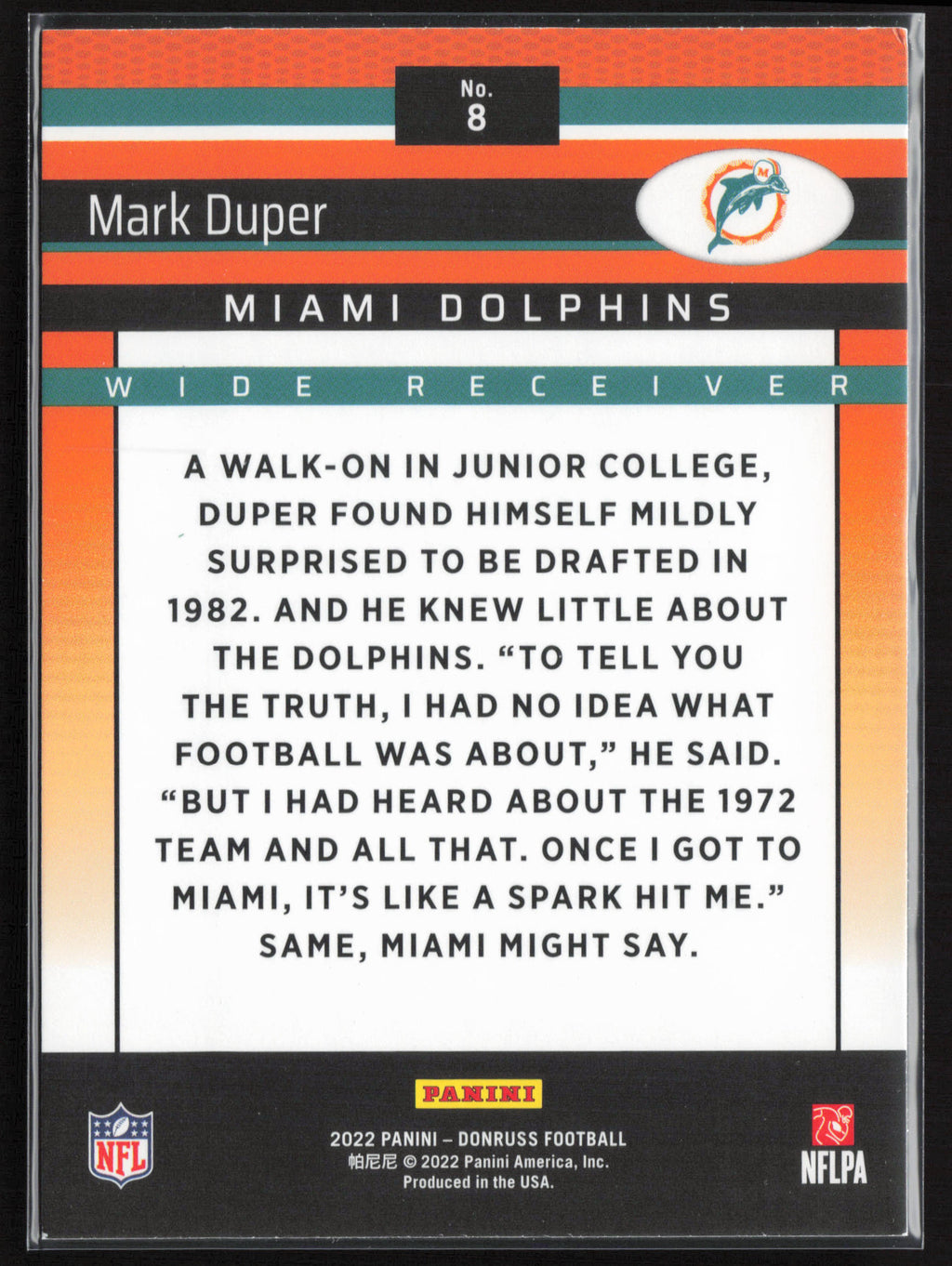 2022 Donruss #8 Mark Duper Retro 2002