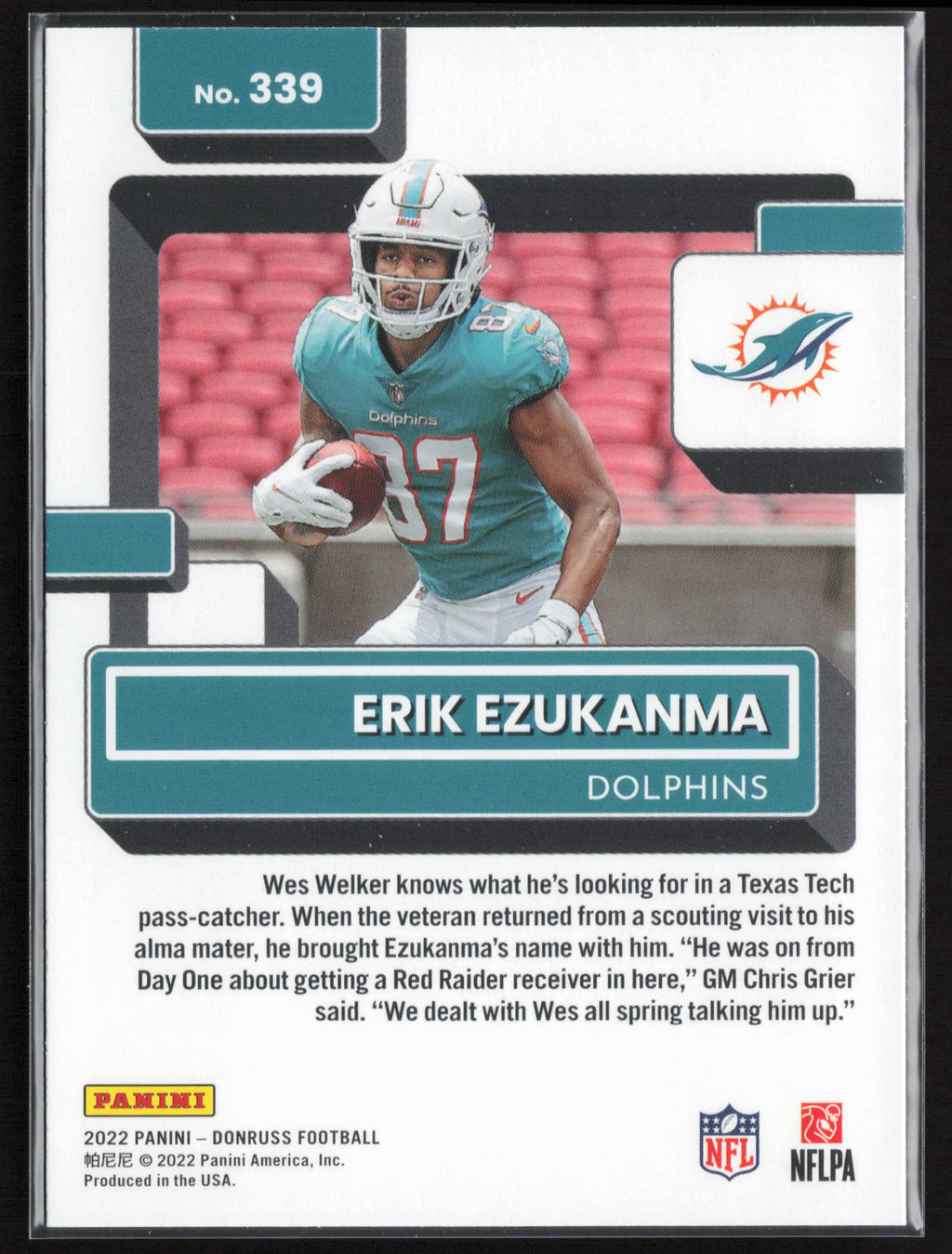 2022 Donruss #339 Erik Ezukanma