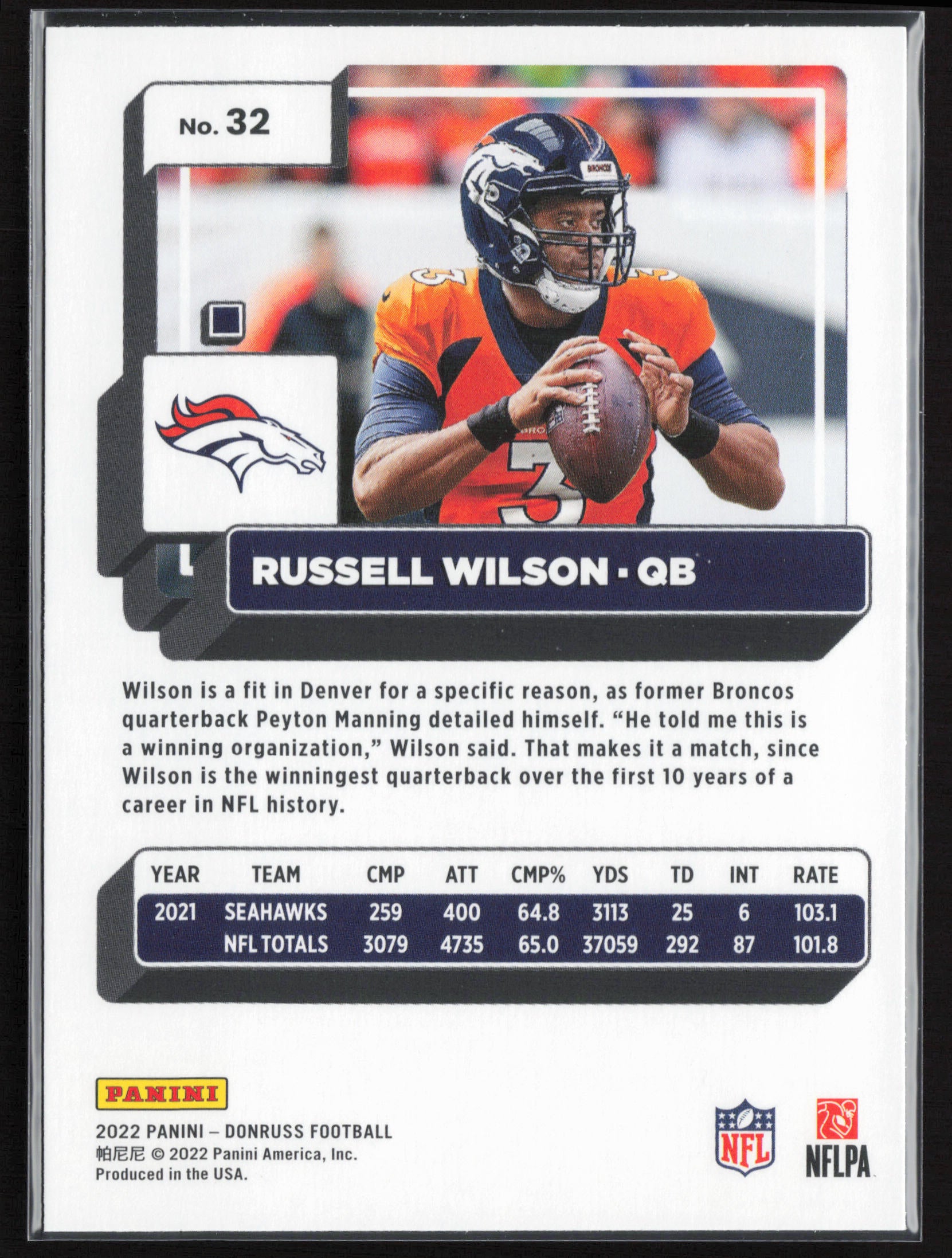 2022 Donruss #32 Russell Wilson