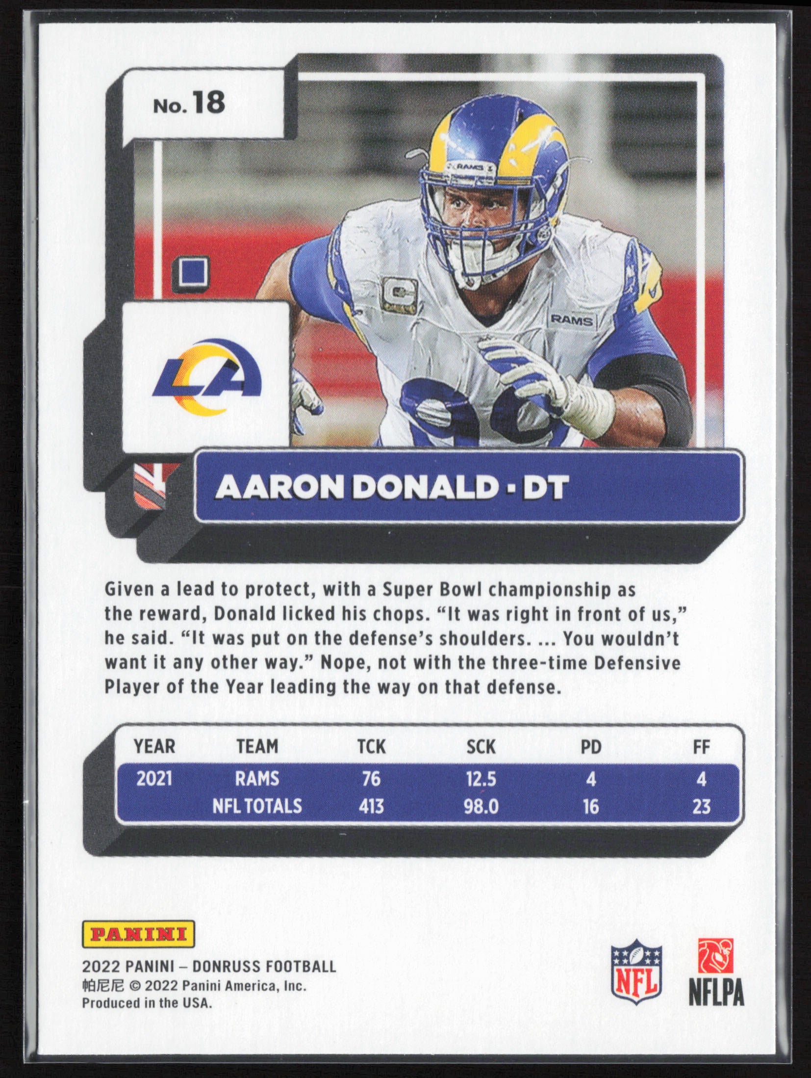 2022 Donruss #18 Aaron Donald