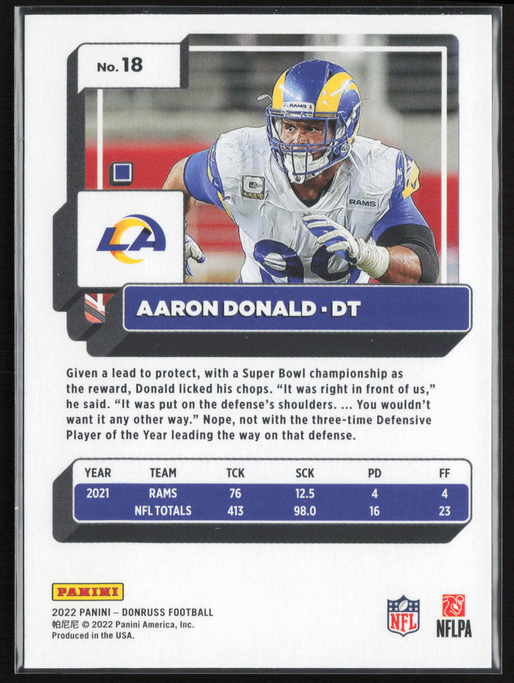 2022 Donruss #18 Aaron Donald