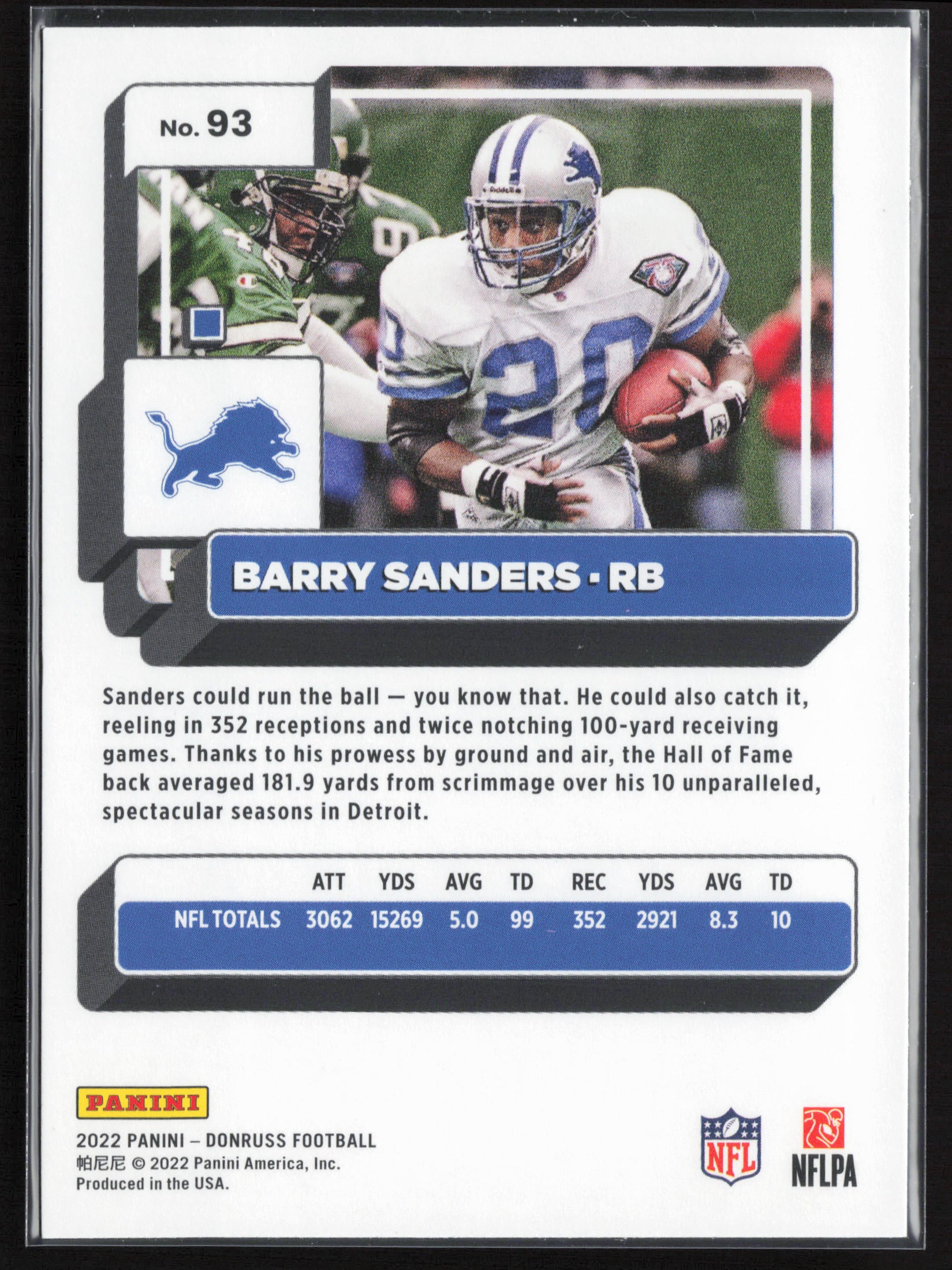 2022 Donruss #93 Barry Sanders