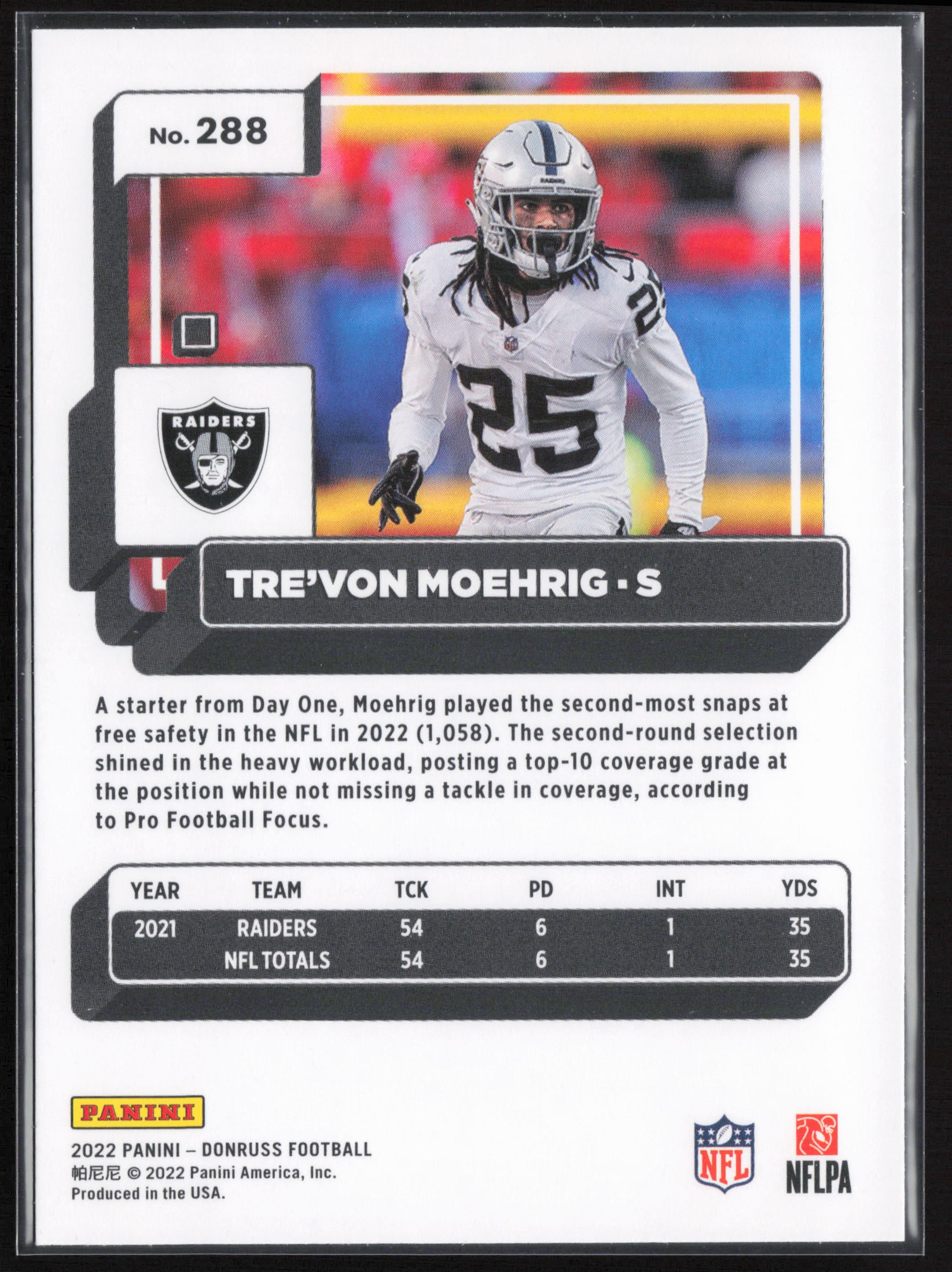 2022 Donruss #288 Tre'von Moehrig