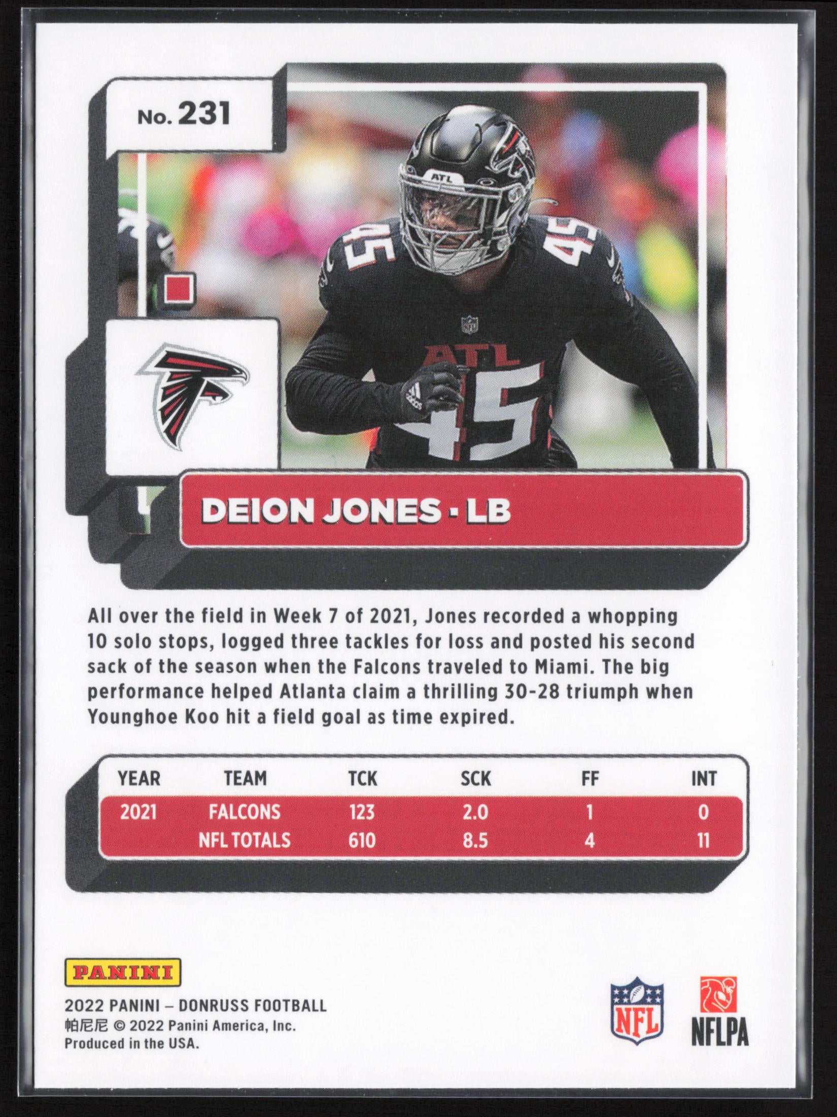 2022 Donruss #231 Deion Jones