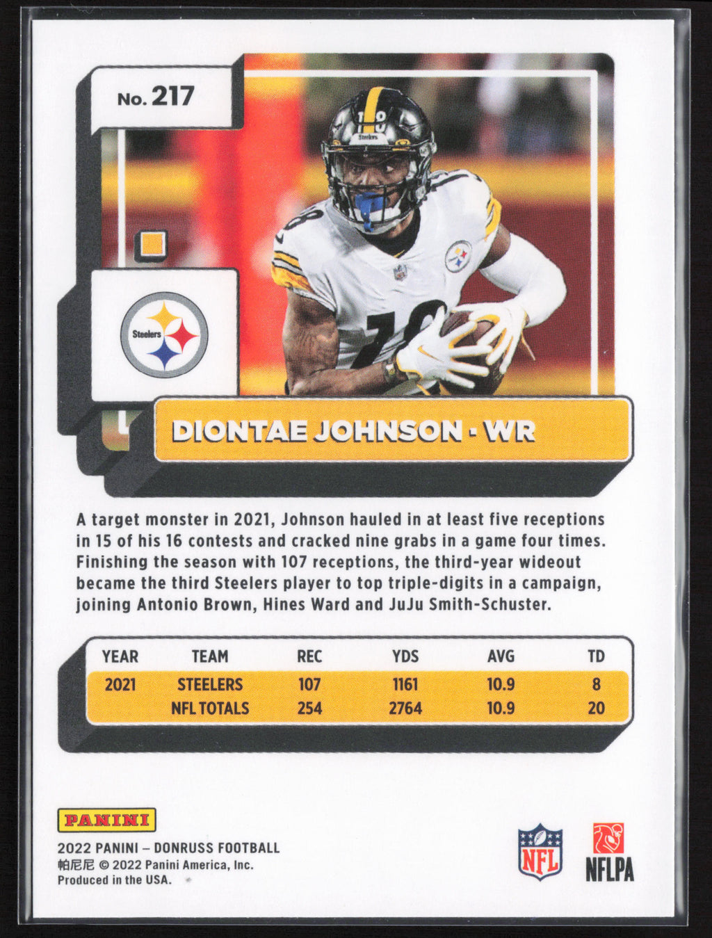 2022 Donruss #217 Diontae Johnson