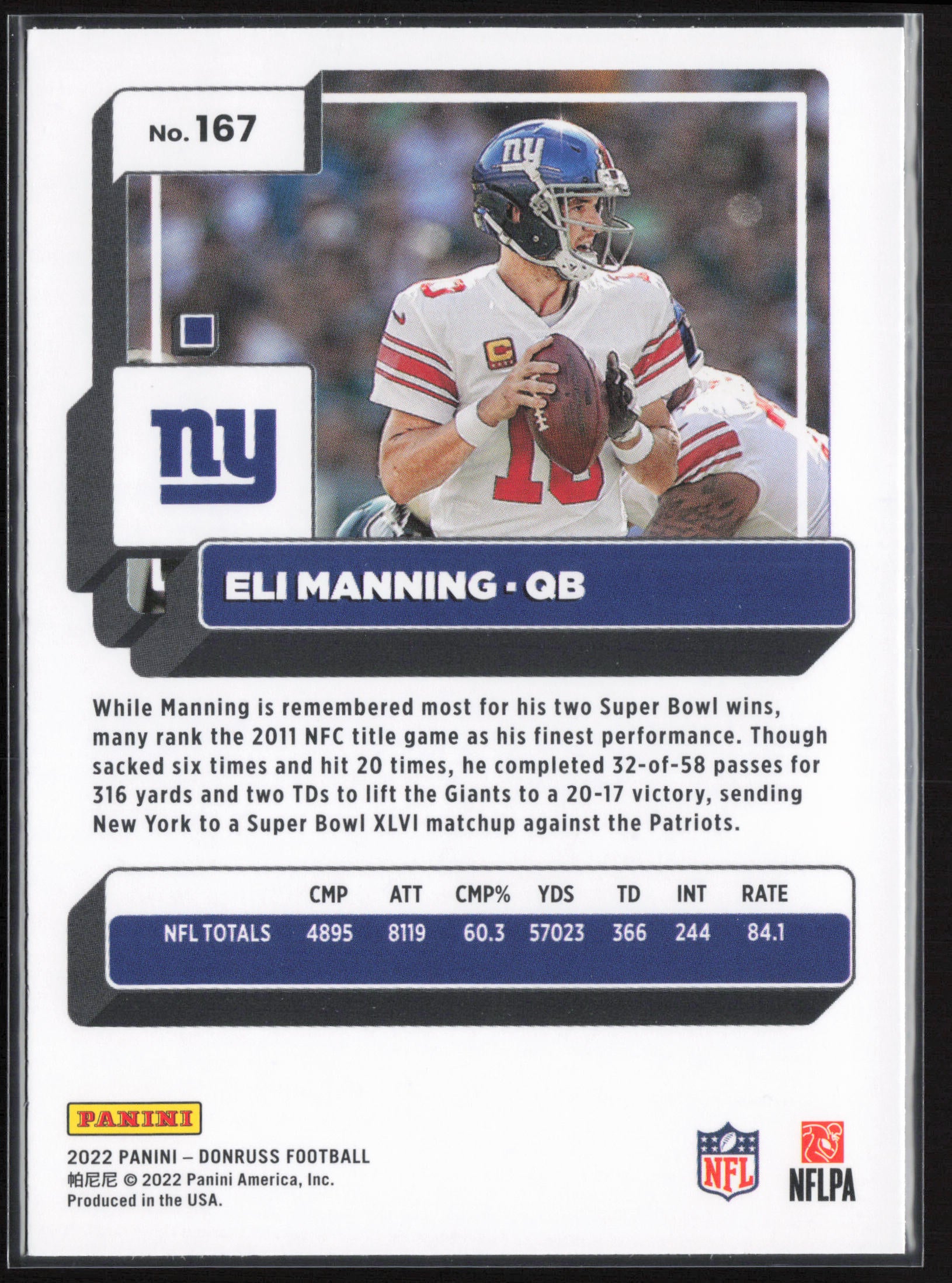 2022 Donruss #167 Eli Manning
