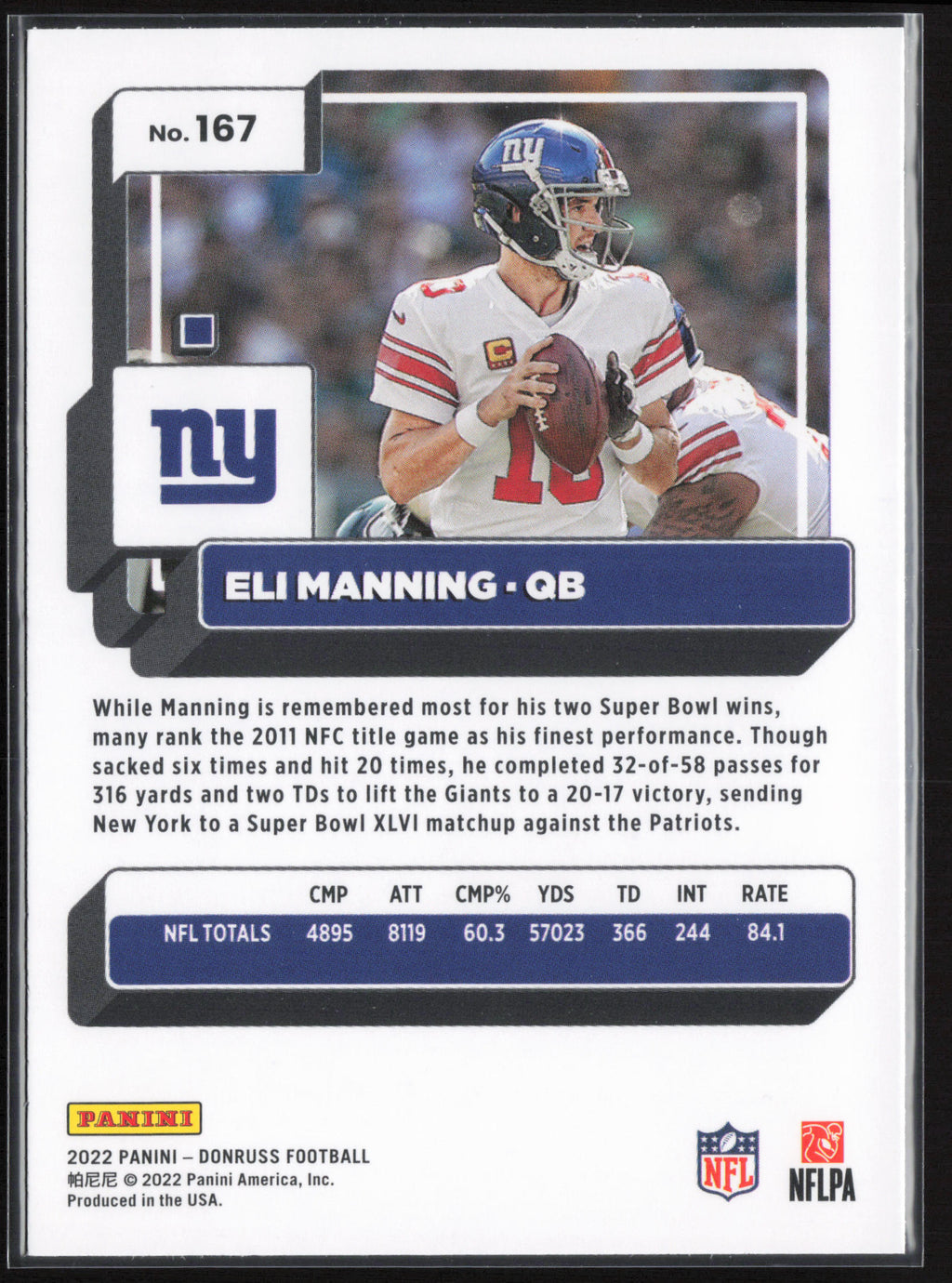 2022 Donruss #167 Eli Manning