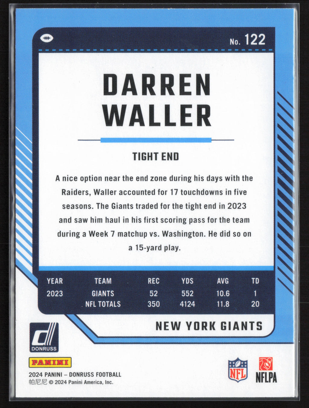2024 Donruss #122 Darren Waller