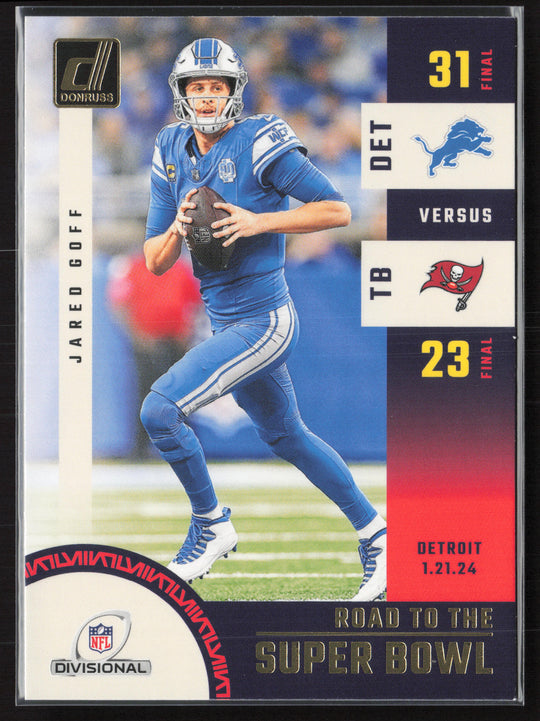 2024 Donruss #SBDR3 Jared Goff Road to the Super Bowl Divisional Round