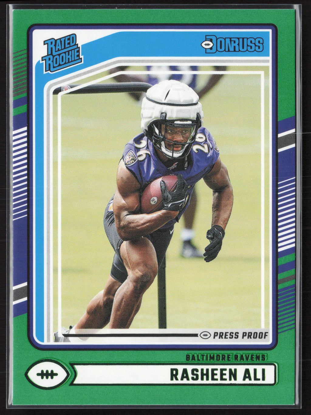 2024 Donruss #347 Rasheen Ali Press Proof Green