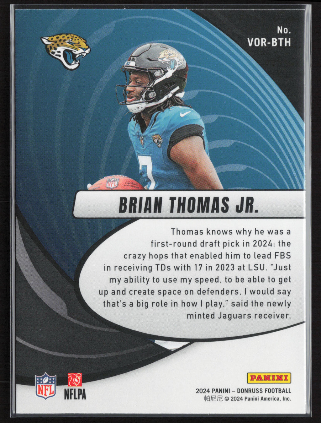 2024 Donruss #VOR-BTH Brian Thomas Jr. Vortex