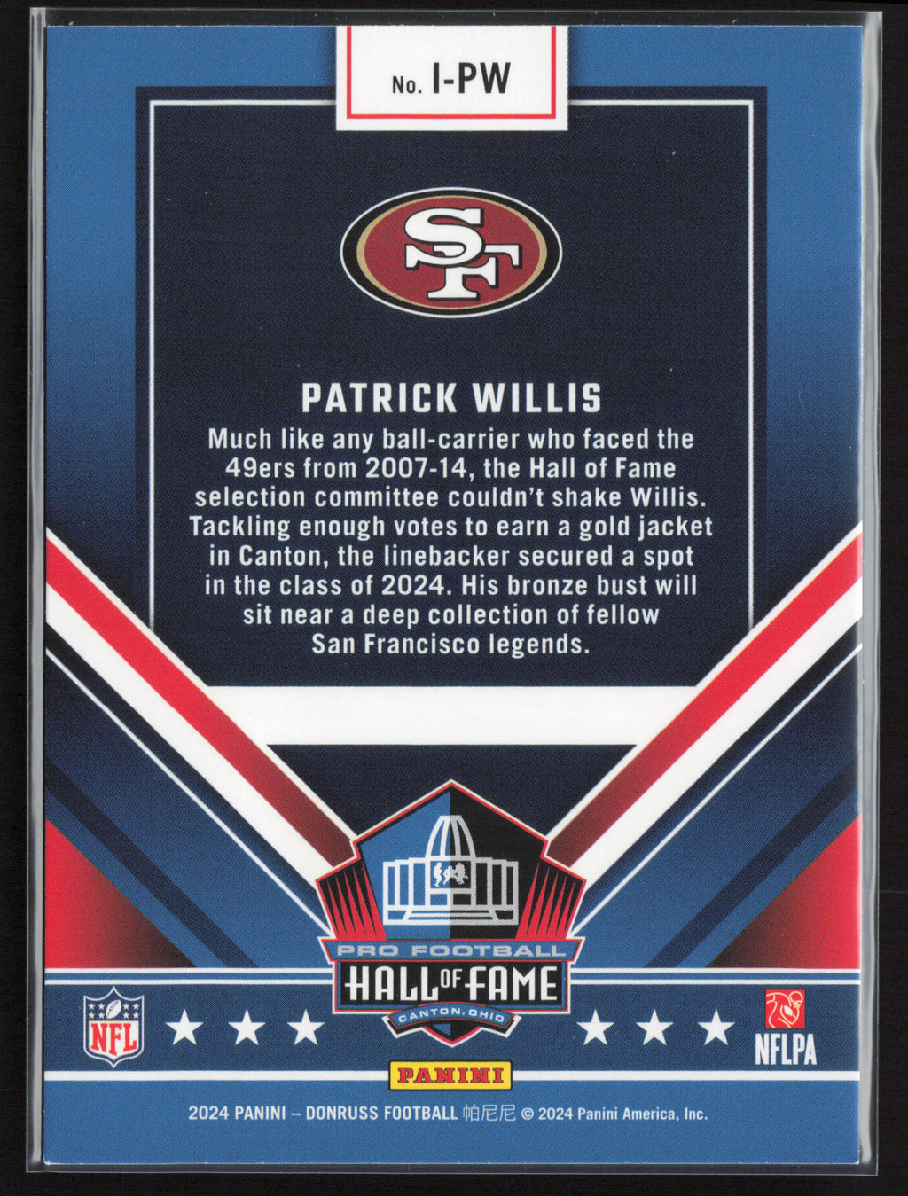 2024 Donruss #I-PW Patrick Willis Inducted