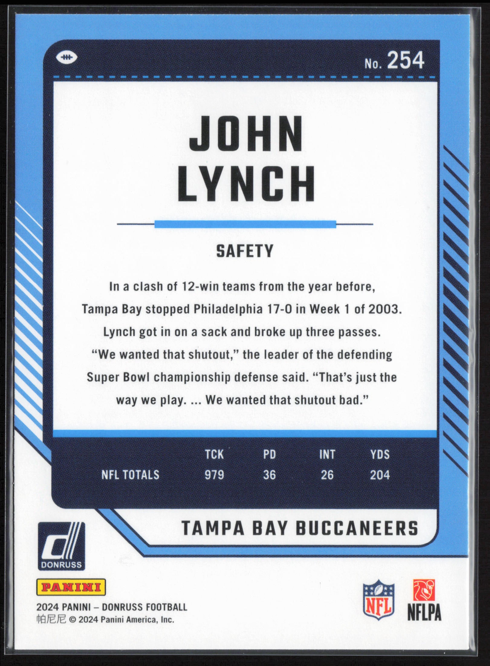2024 Donruss #254 John Lynch