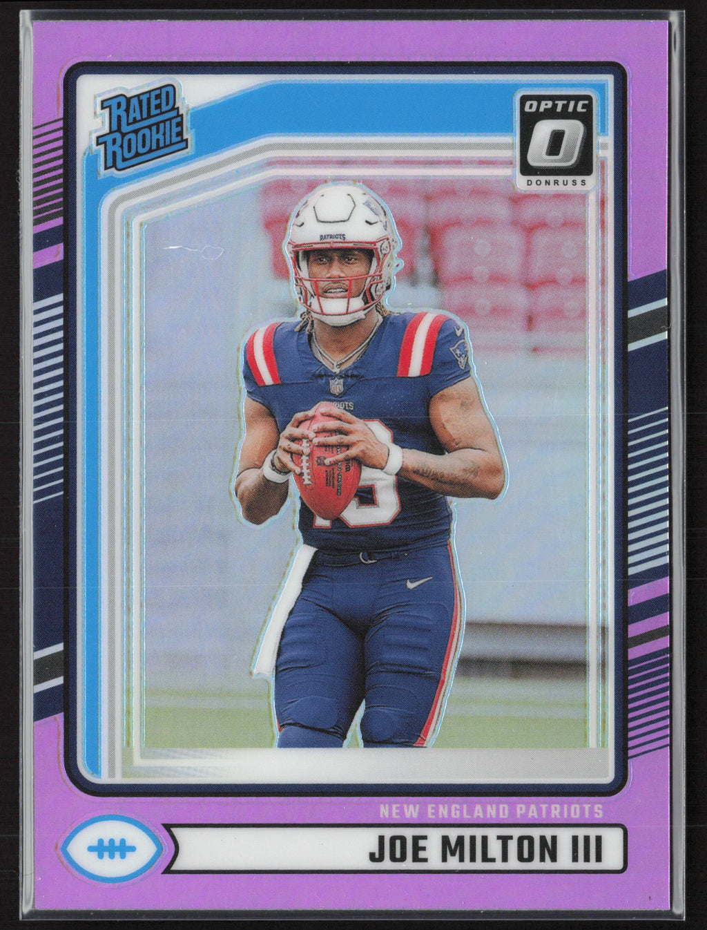 2024 Donruss #319 Joe Milton III Optic Rated Rookies Preview Pink