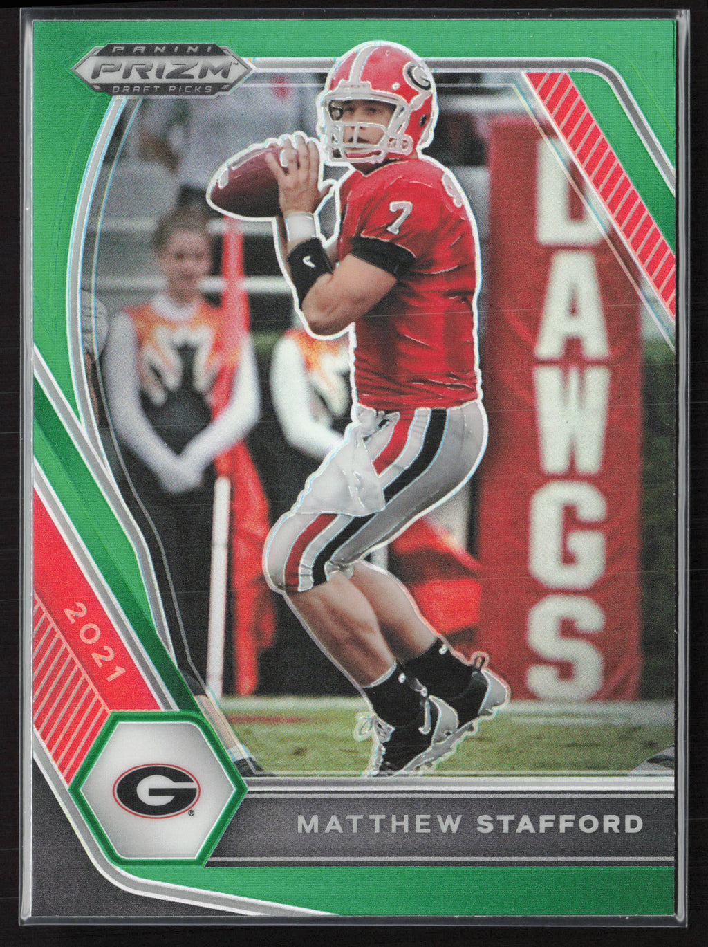 2021 Panini Prizm Draft Picks Collegiate #19 Matthew Stafford Green