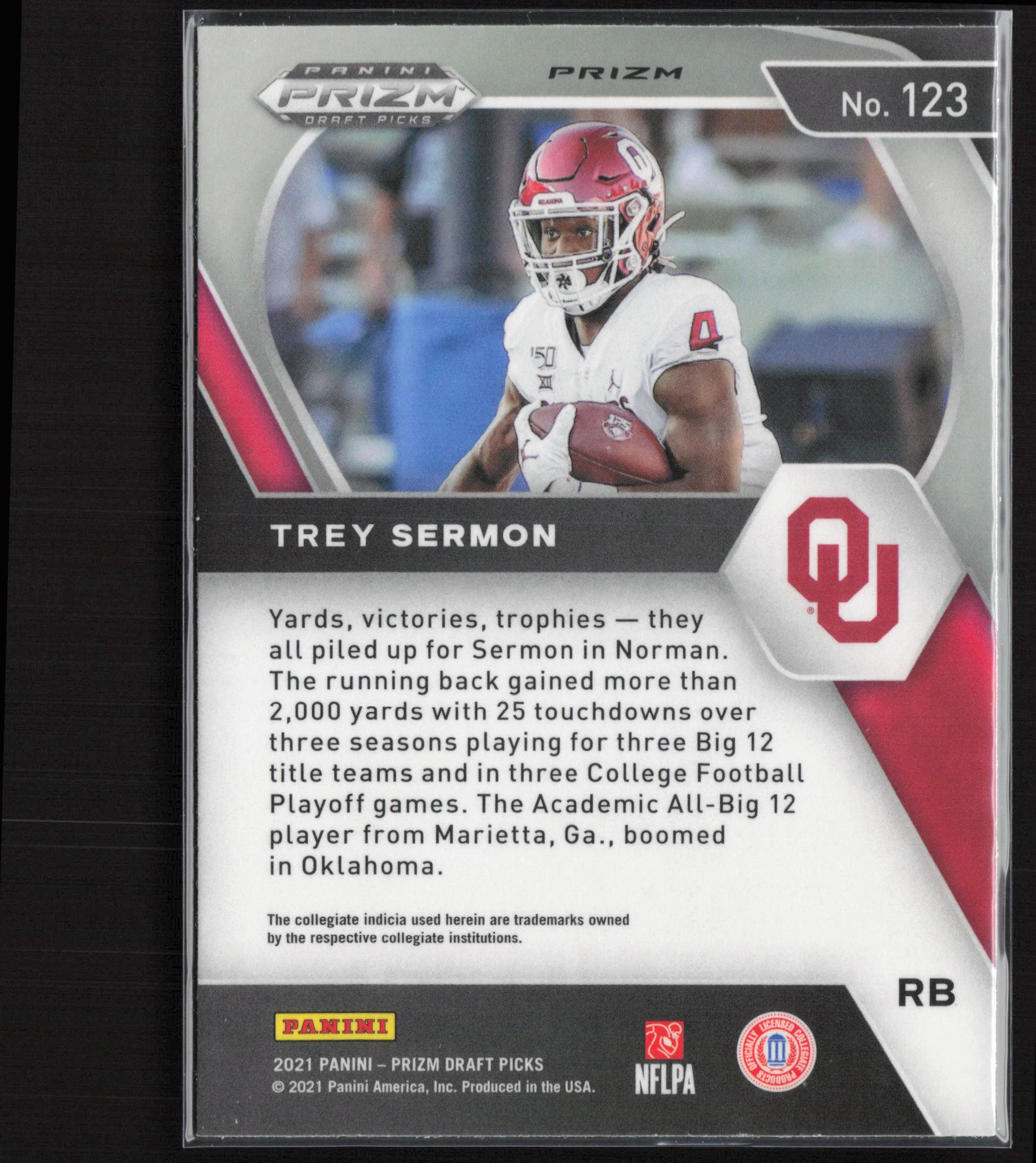 2021 Panini Prizm Draft Picks Collegiate #123 Trey Sermon Silver