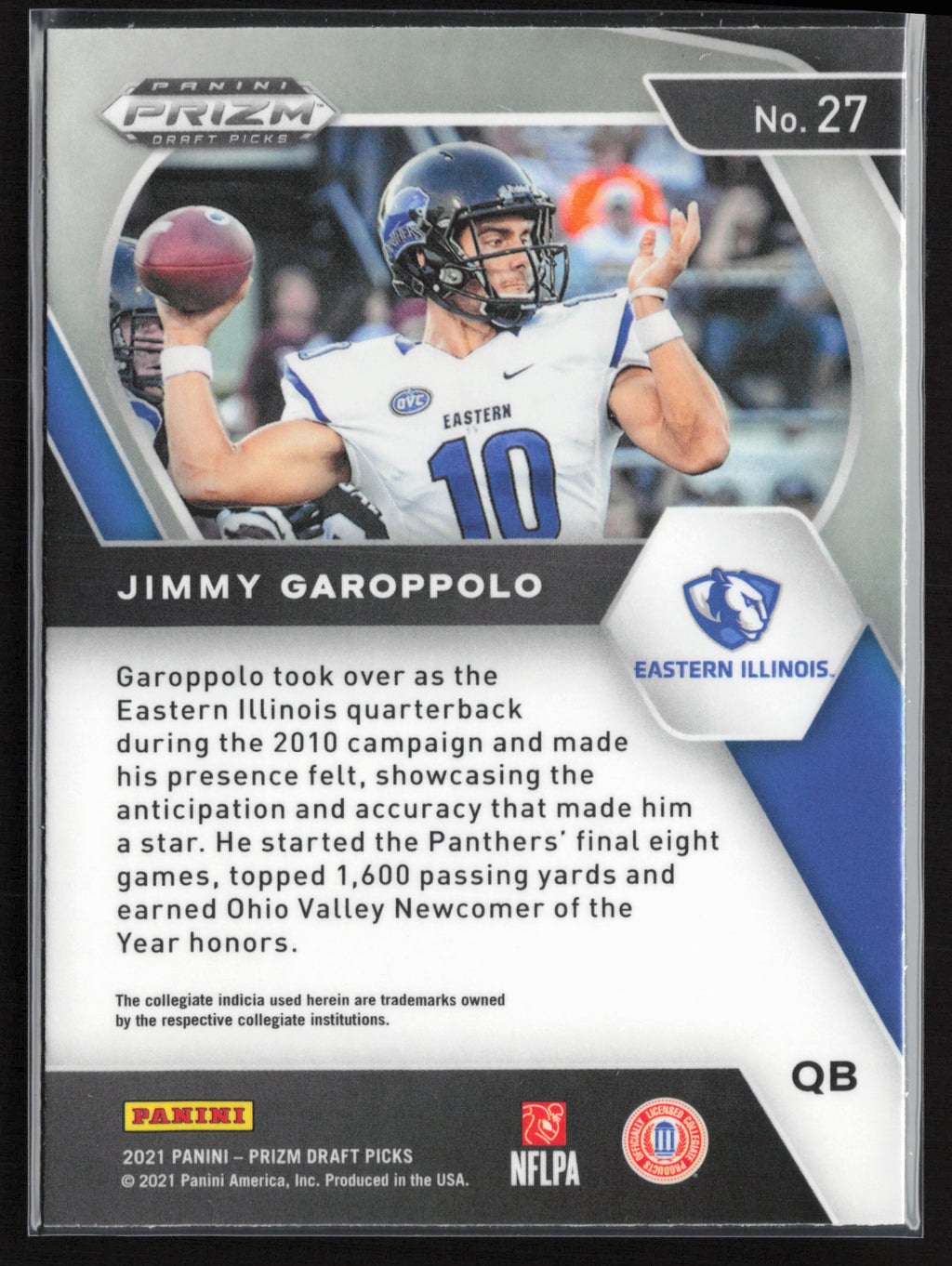 2021 Panini Prizm Draft Picks Collegiate #27 Jimmy Garoppolo